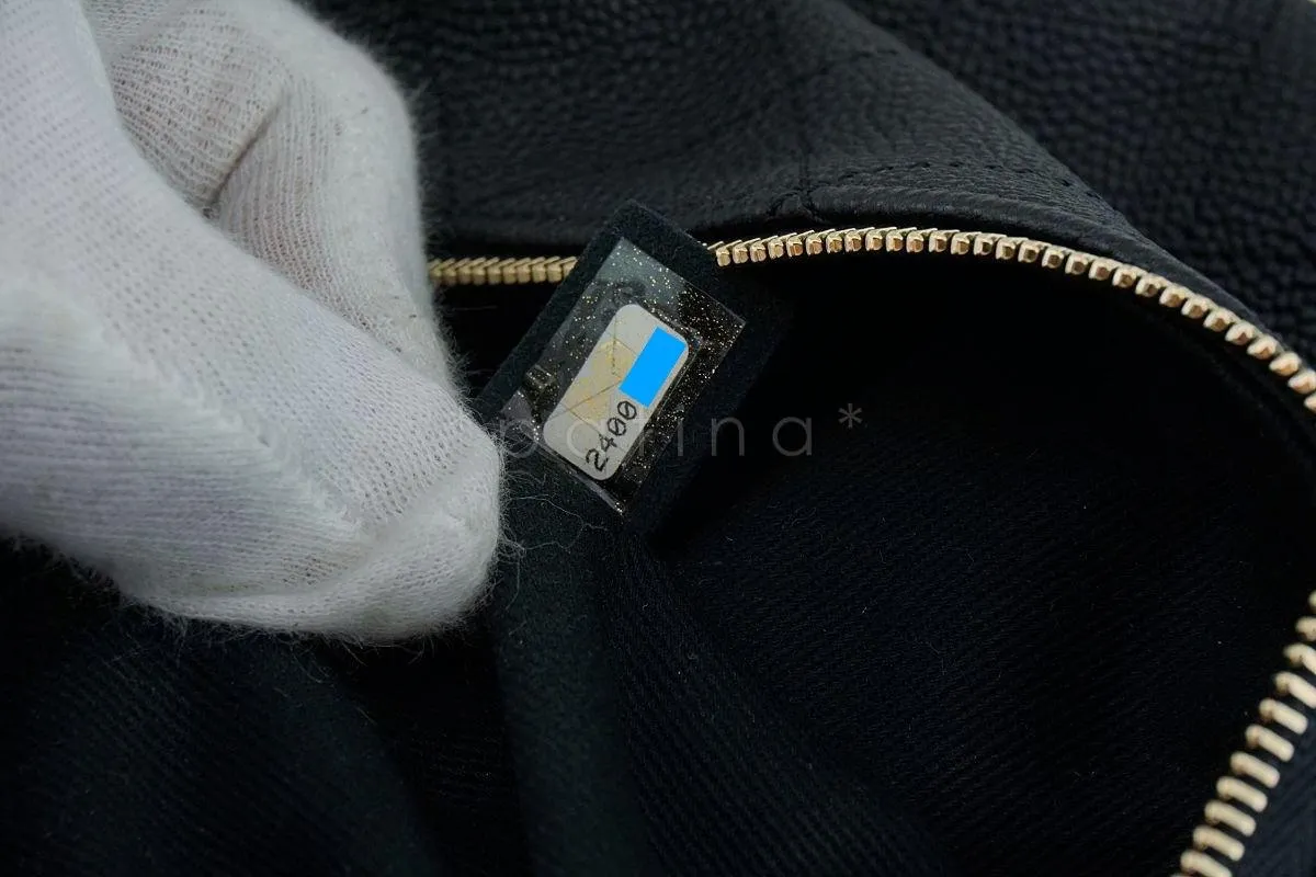 17P Chanel Black Soft Caviar Fanny Pack Belt Bag GHW