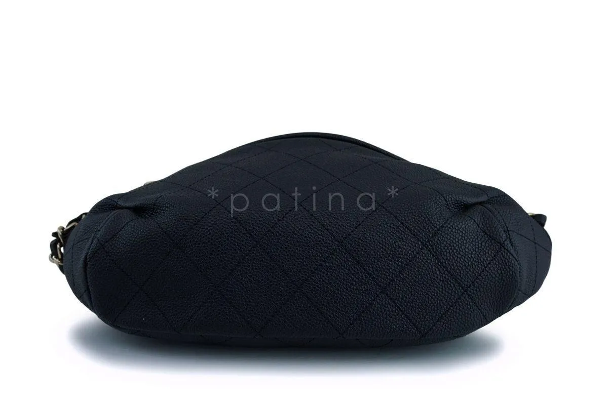 17P Chanel Black Soft Caviar Fanny Pack Belt Bag GHW