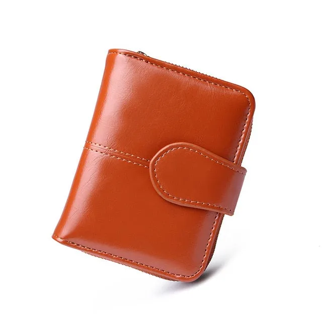 2020 New Women Oil Wax Leather Wallet Female Purses Big Capacity Hasp Zipper Purse Ladies Long Wristlet Clutch Coin Card Holders