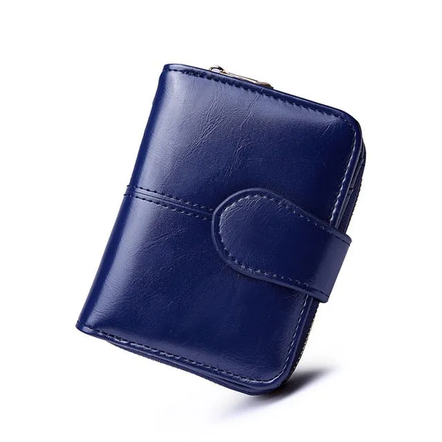 2020 New Women Oil Wax Leather Wallet Female Purses Big Capacity Hasp Zipper Purse Ladies Long Wristlet Clutch Coin Card Holders