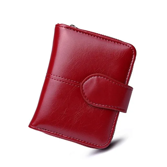 2020 New Women Oil Wax Leather Wallet Female Purses Big Capacity Hasp Zipper Purse Ladies Long Wristlet Clutch Coin Card Holders