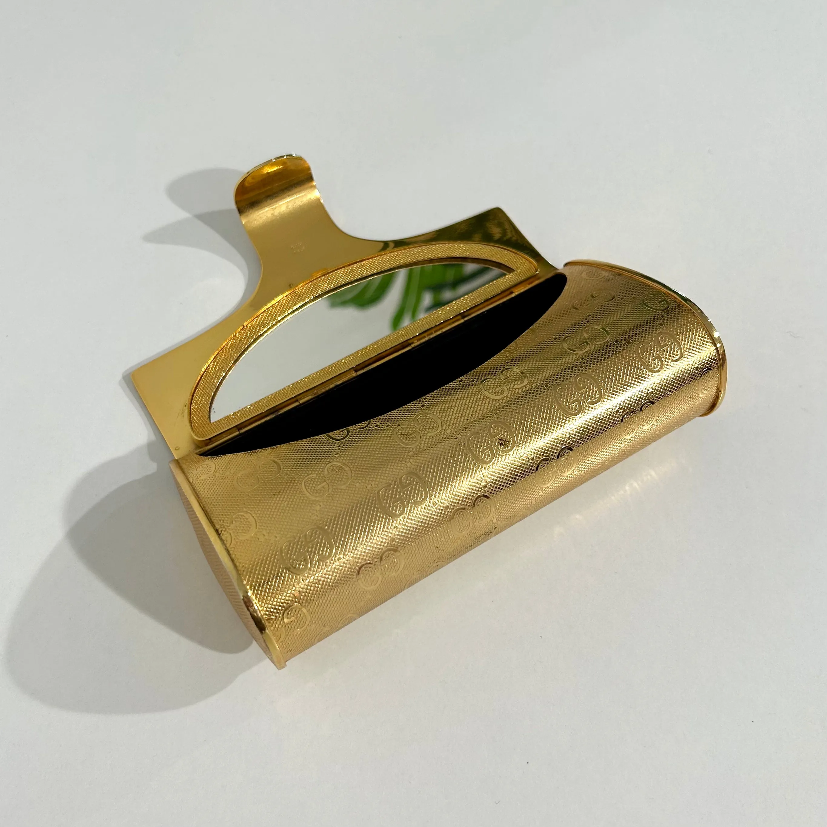 70s Gucci Monogram Gold Clutch