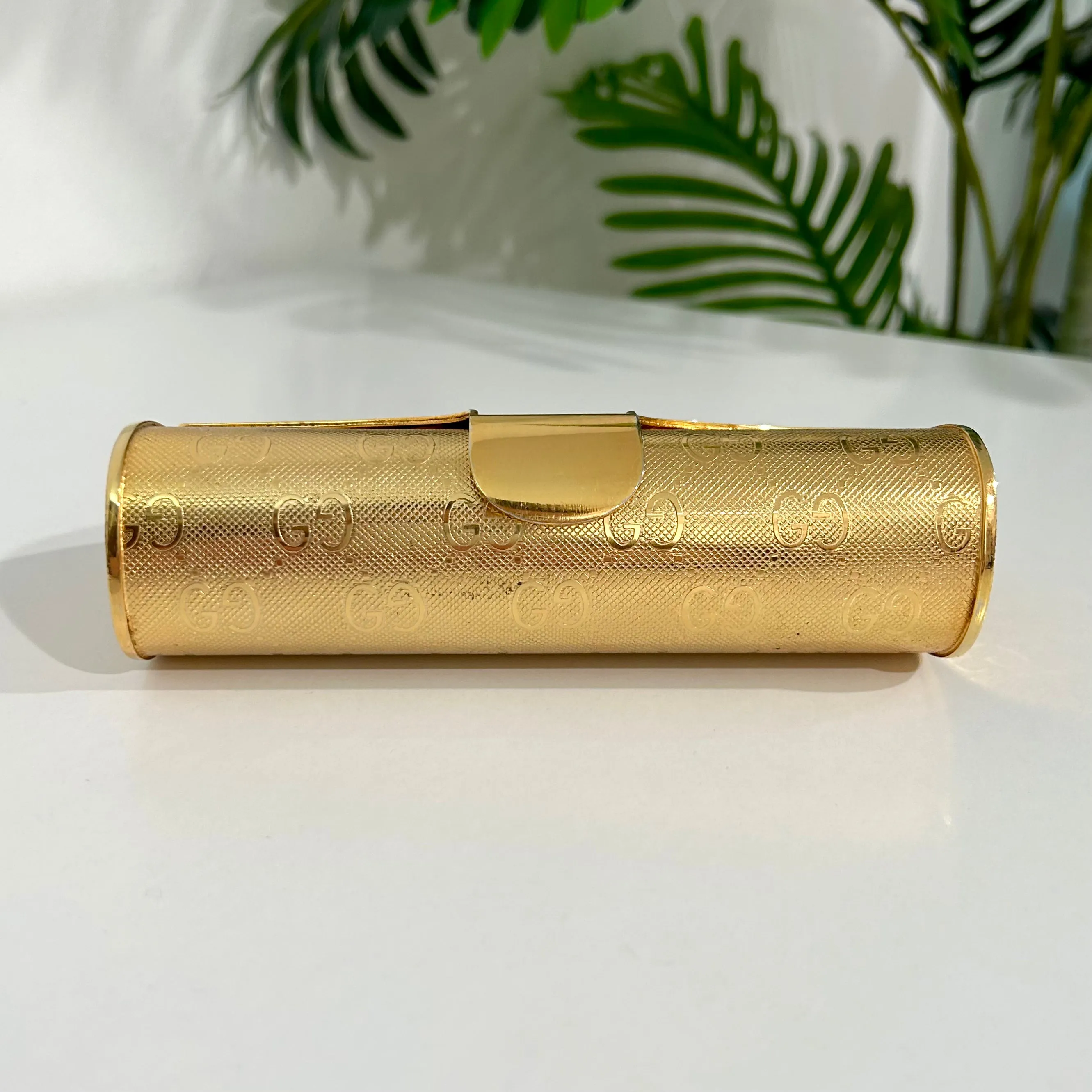 70s Gucci Monogram Gold Clutch