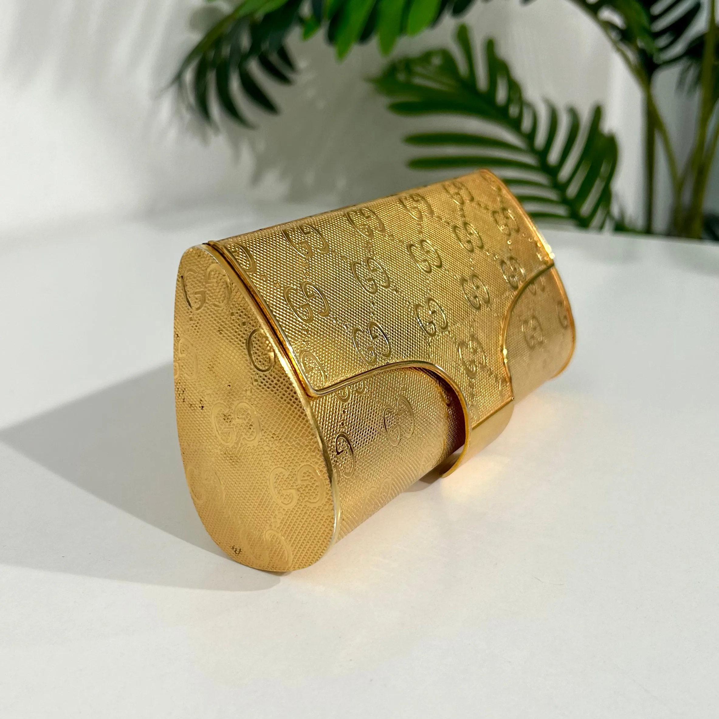 70s Gucci Monogram Gold Clutch