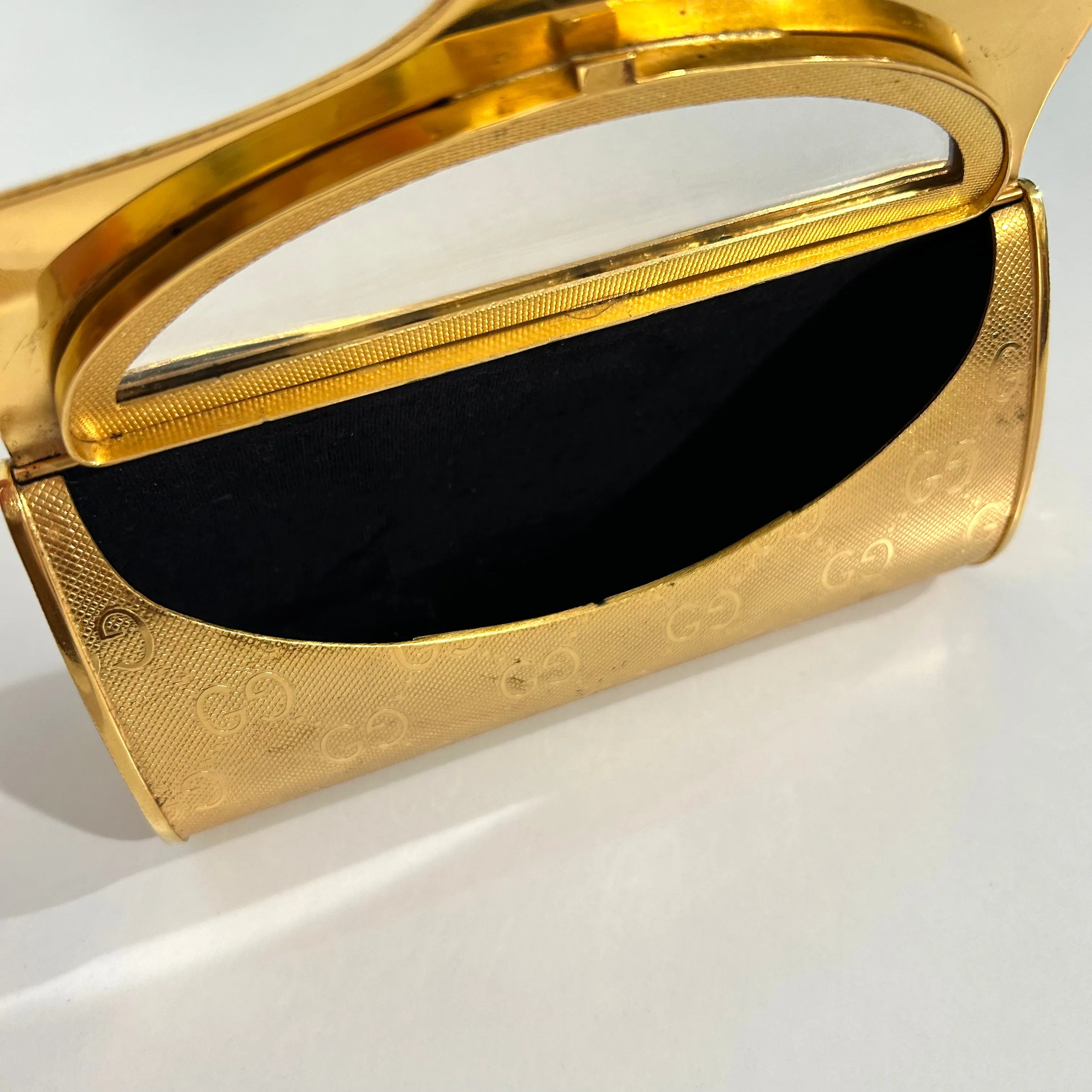 70s Gucci Monogram Gold Clutch