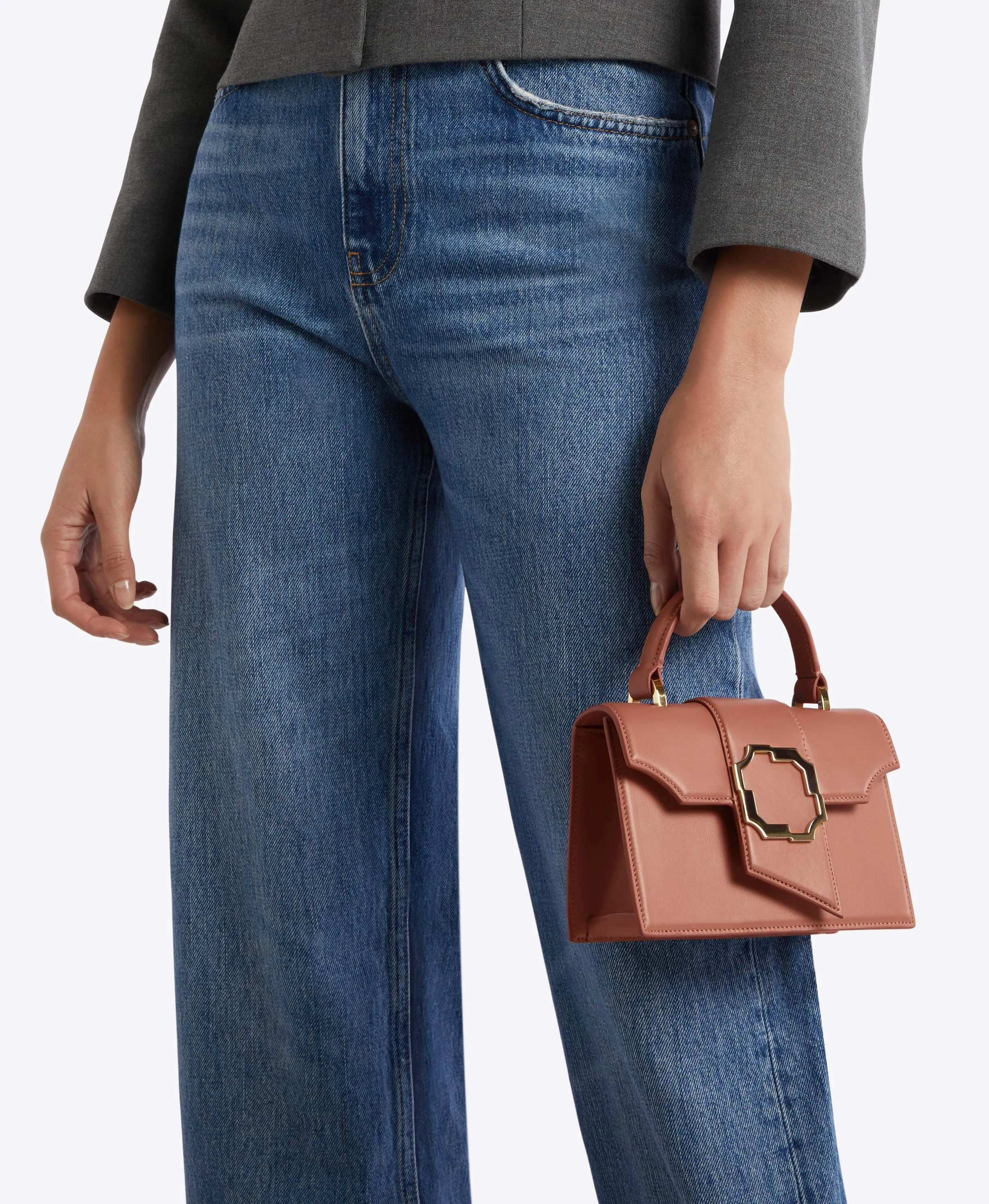 Audrey Pink Leather Mini Handbag