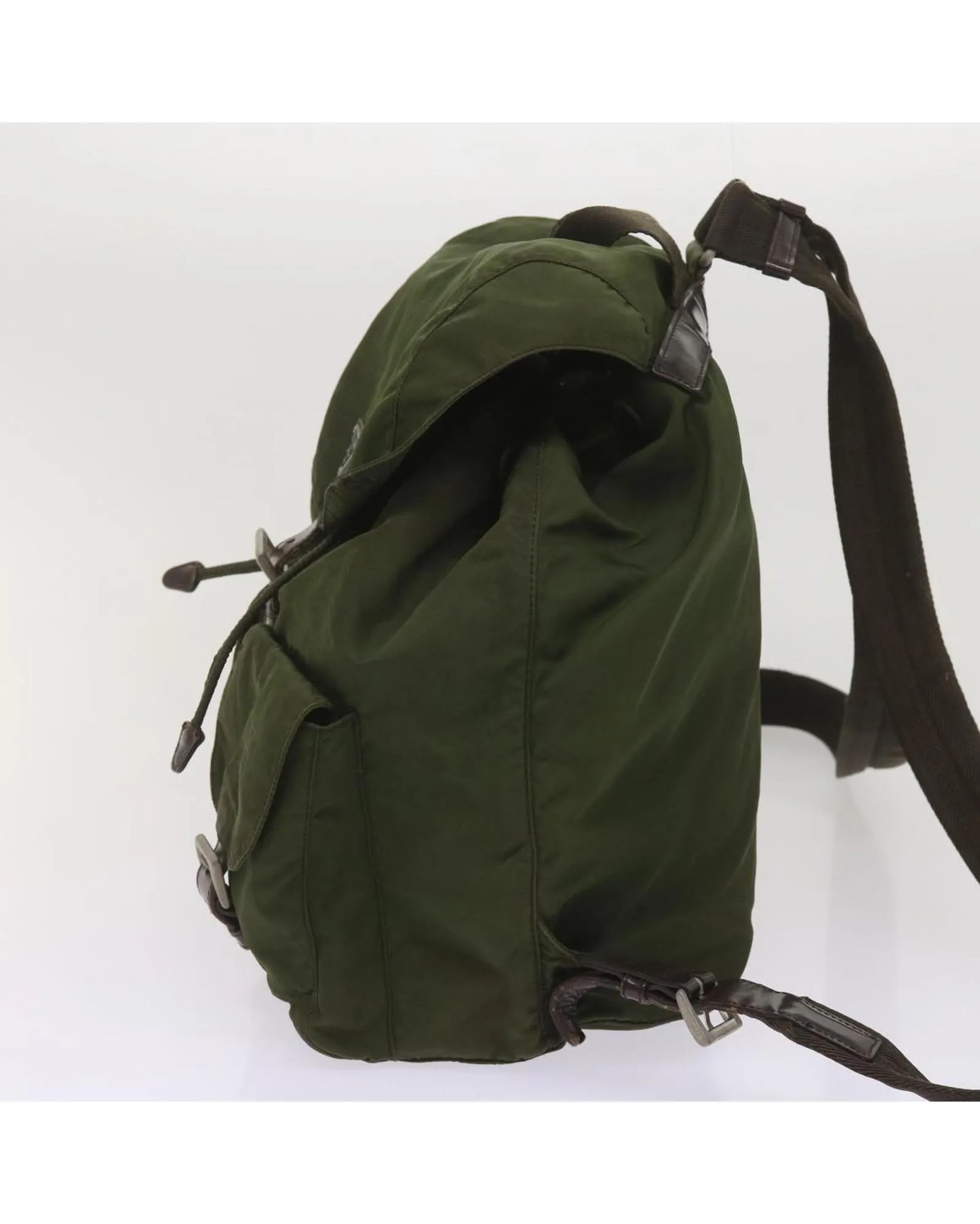 Authentic Khaki Nylon Backpack by Prada