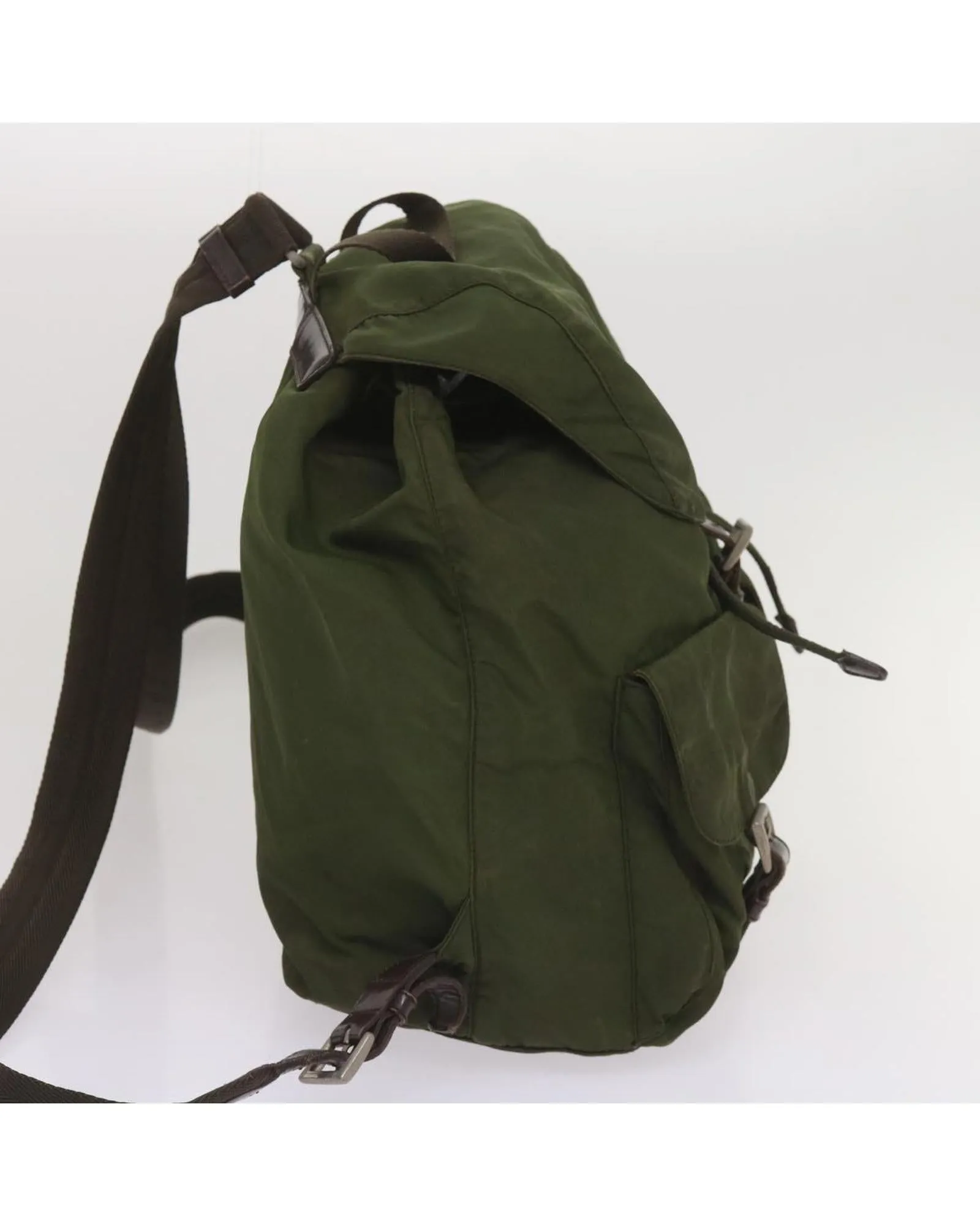 Authentic Khaki Nylon Backpack by Prada