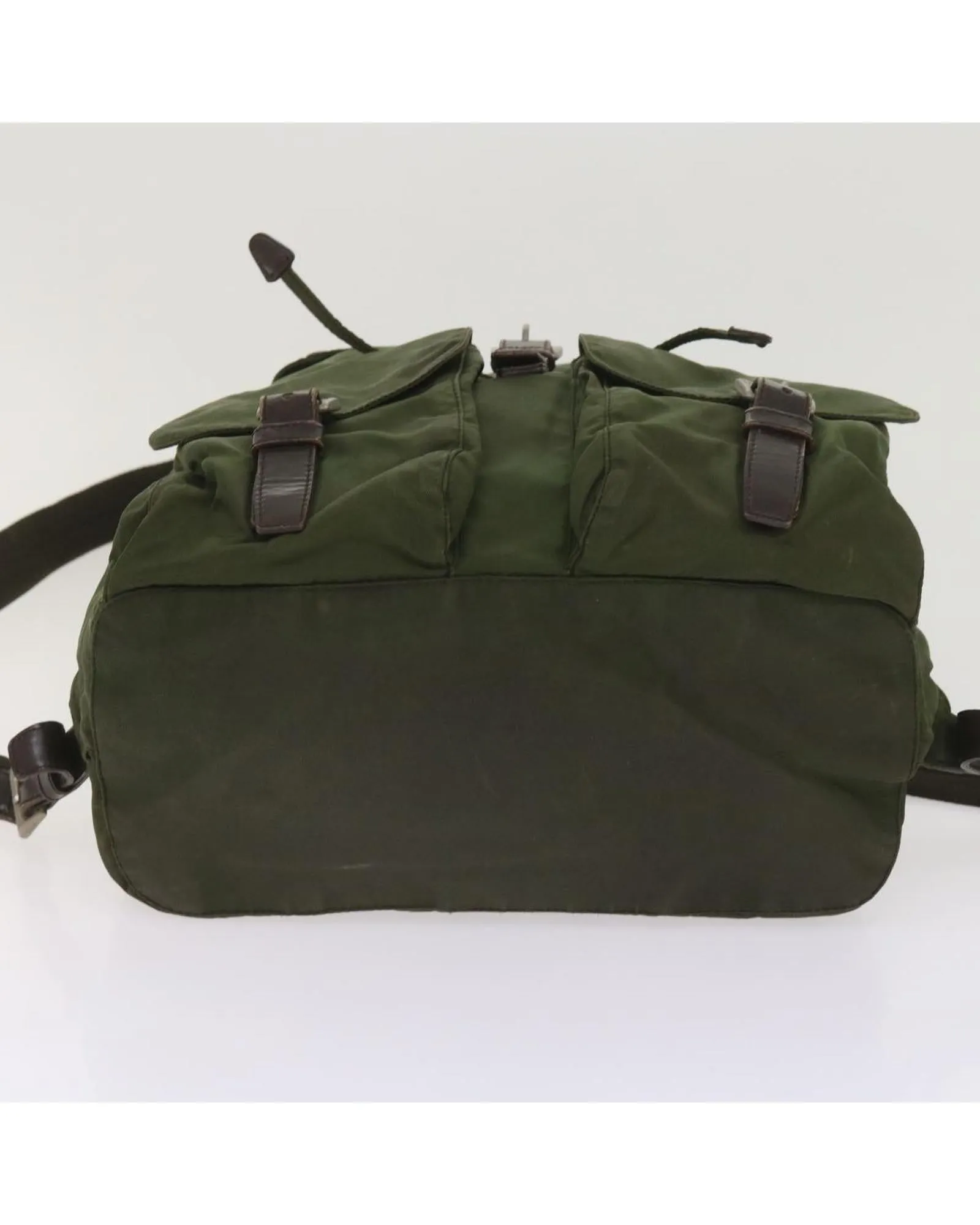 Authentic Khaki Nylon Backpack by Prada