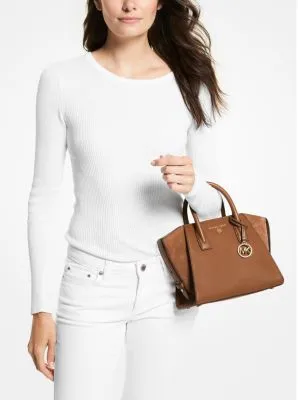 Avril Small Leather Top-Zip Satchel