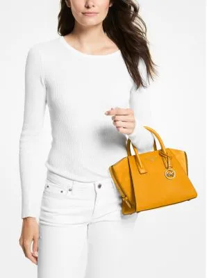 Avril Small Leather Top-Zip Satchel
