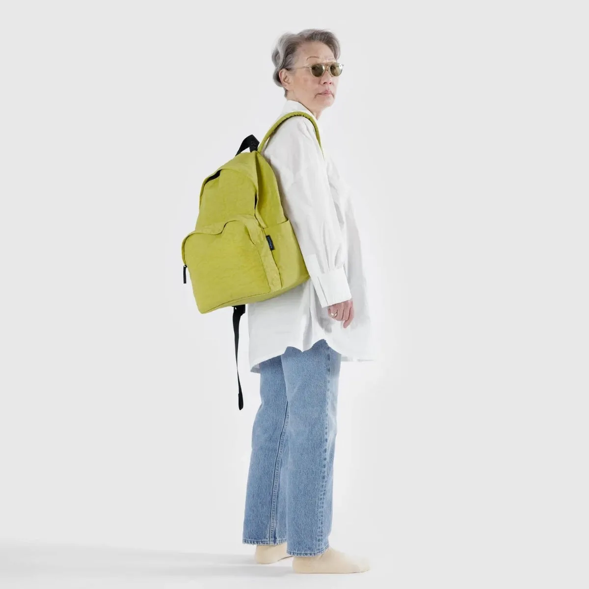 Baggu Large Nylon Backpack in Lemongrass