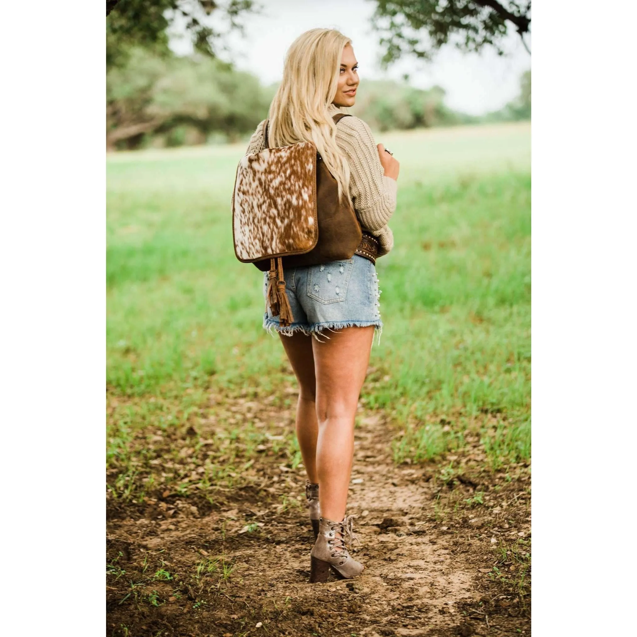 BBP04 - Roan Cowhide Big Backpack/Crossbody