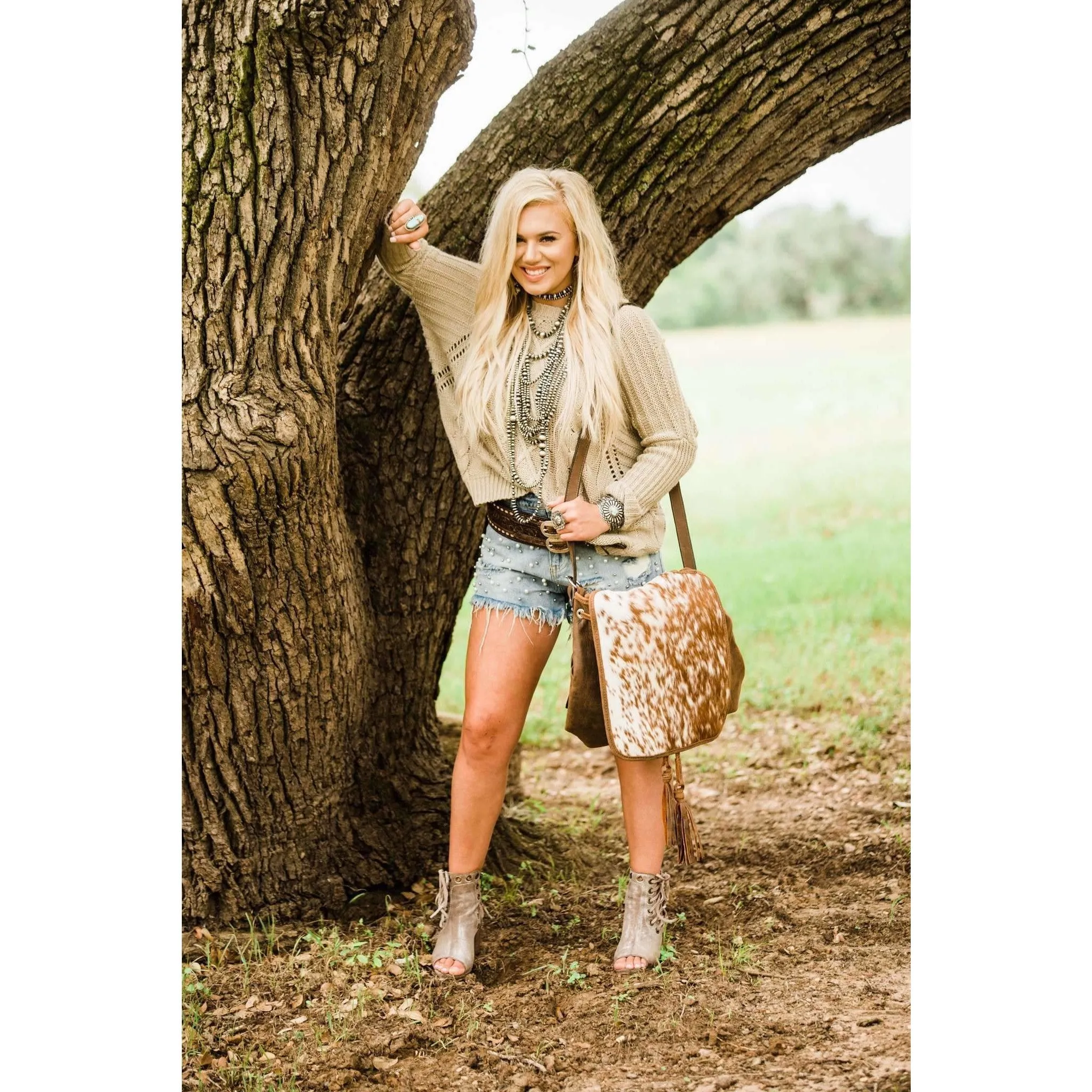 BBP04 - Roan Cowhide Big Backpack/Crossbody