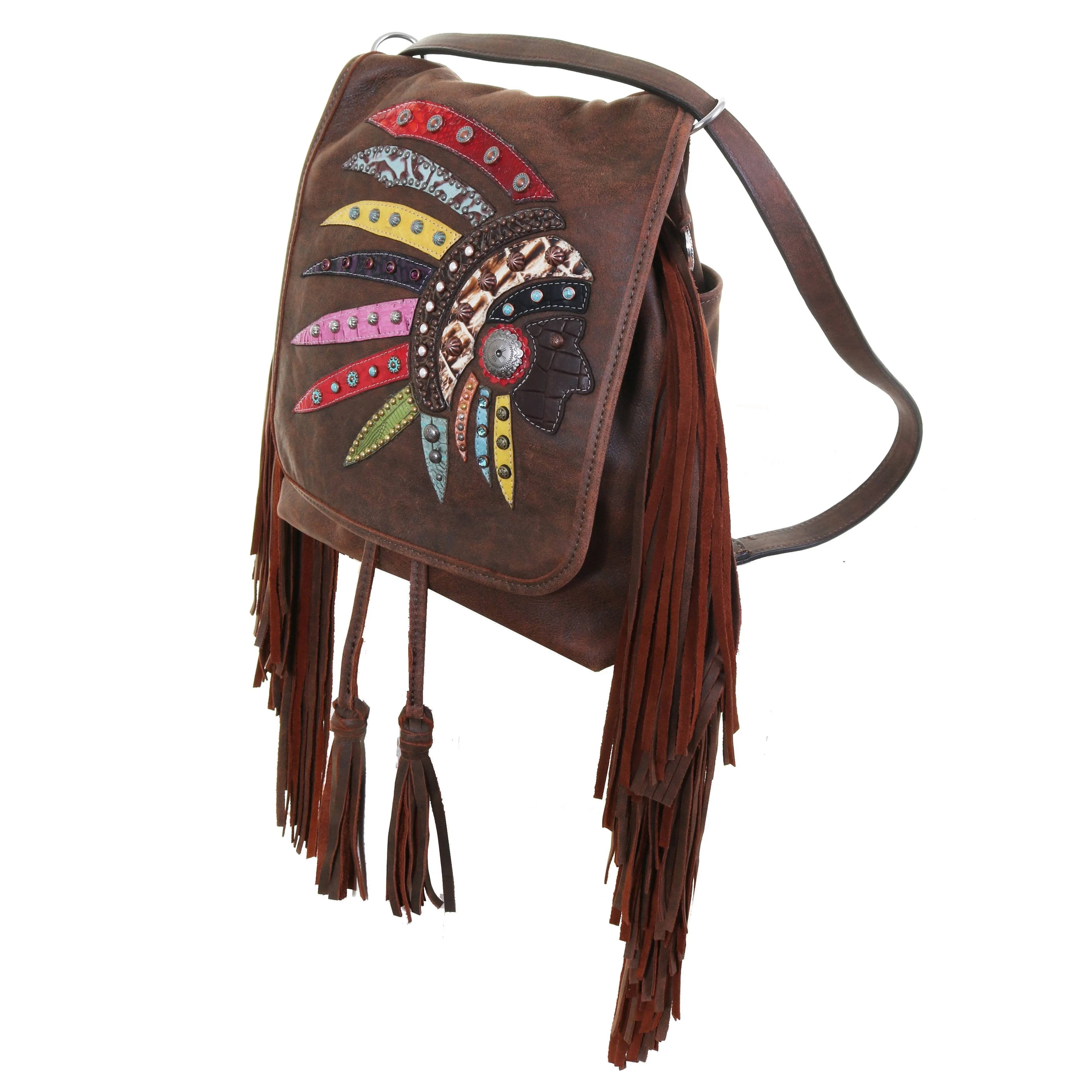 BBP07 - Indian Chief Design Big Backpack/Crossbody