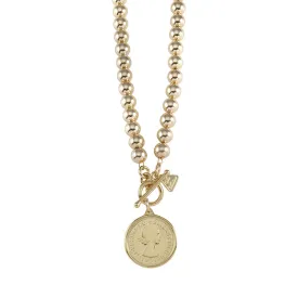 BEADED NECKLACE WITH SHILLING