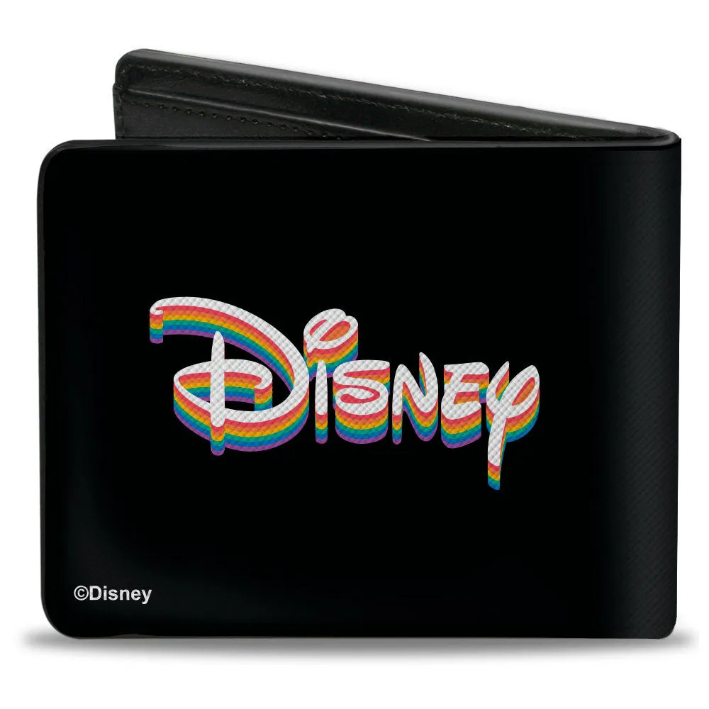Bi-Fold Wallet - Mickey Mouse Smiling Face   DISNEY PRIDE Signature Logo Black/Rainbow