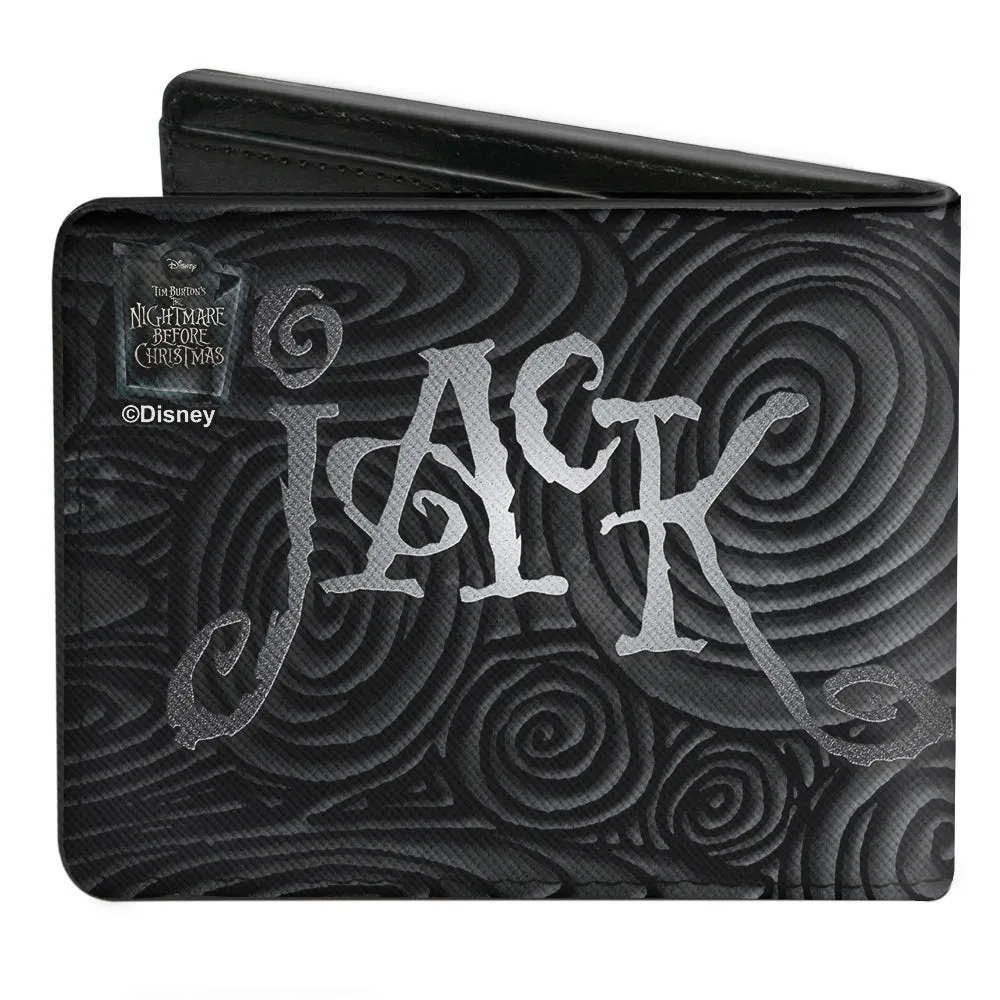 Bi-Fold Wallet - Nightmare Before Christmas Jack Arms Crossed Pose   JACK Swirls Black Grays