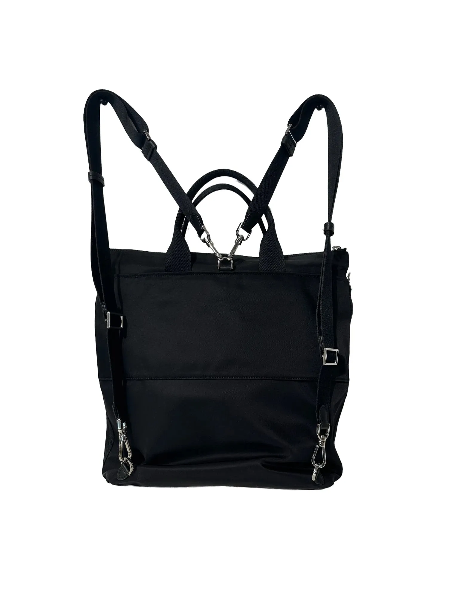 Black Square Nylon Backpack