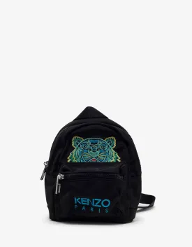 Black Tiger Embroidery Mini Backpack