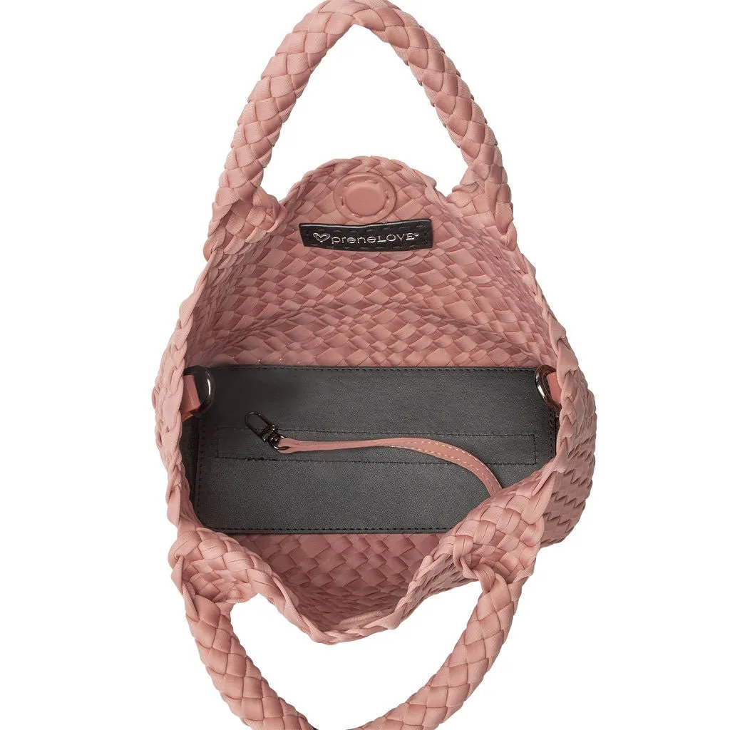 Brandon Small Woven Tote - Rose