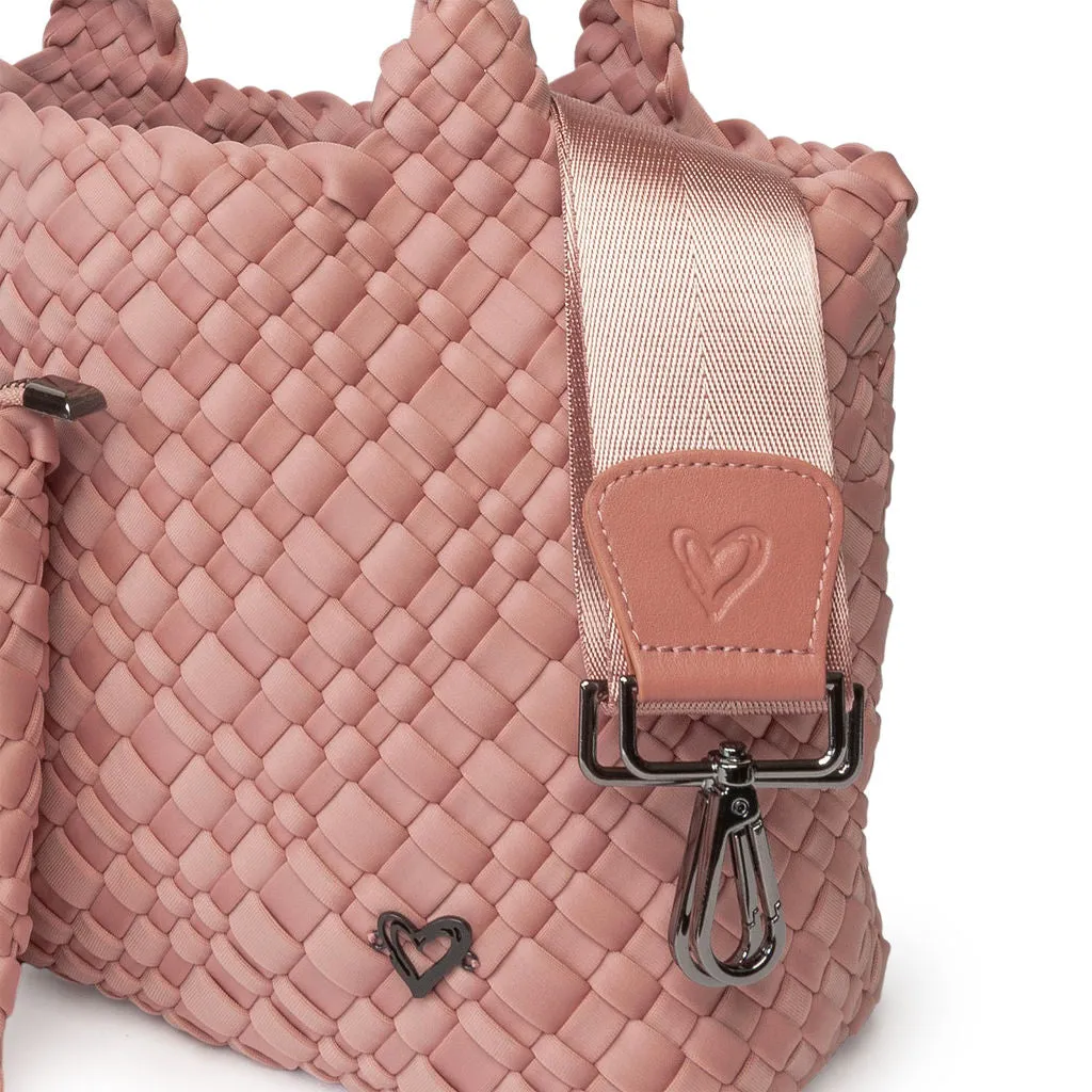 Brandon Small Woven Tote - Rose