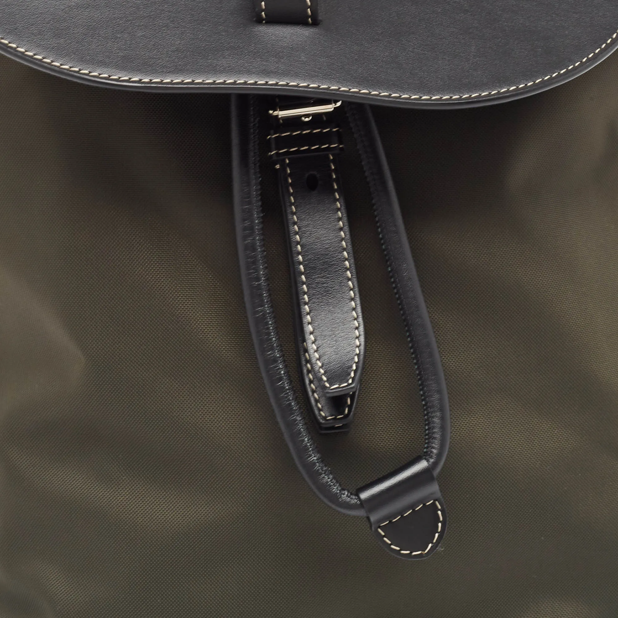 BURBERRY Black/Seaweed Nylon and Leather Pocket Backpack
