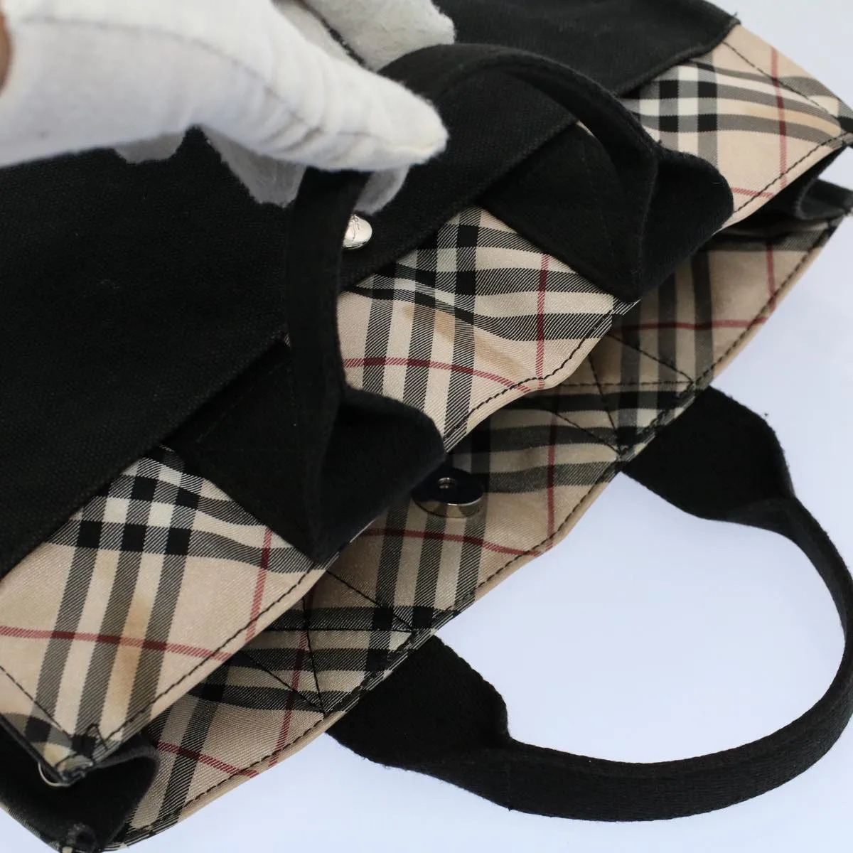 BURBERRY Blue Label Tote Bag Canvas Black  bs8542