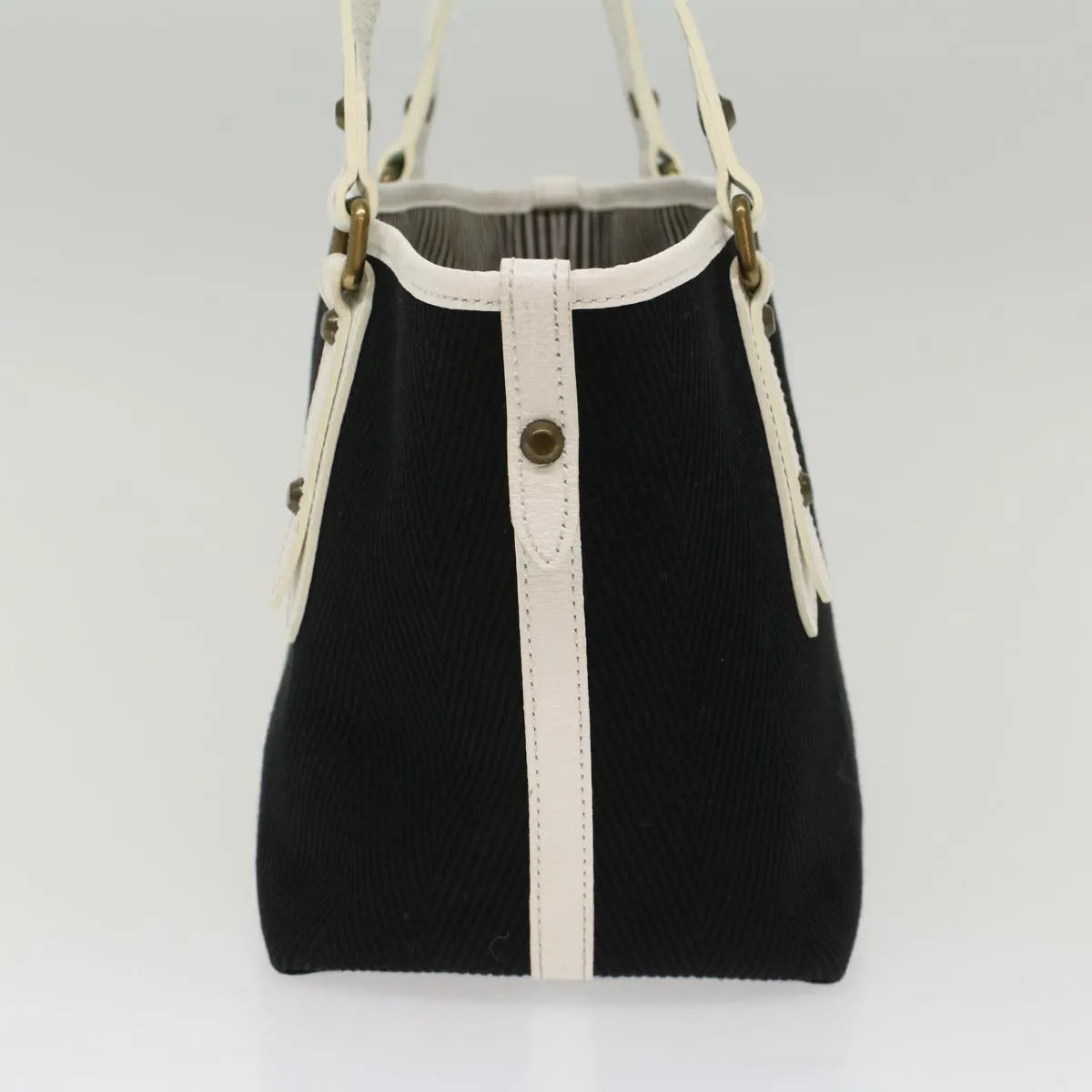 BURBERRY Blue Label Tote Bag Canvas Leather Black  bs7373