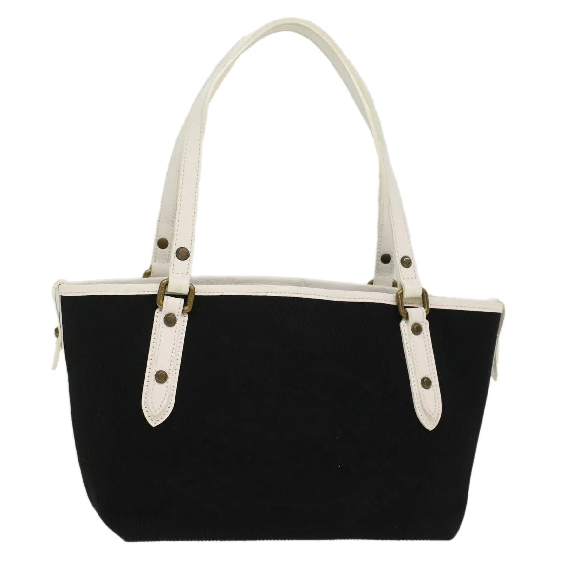BURBERRY Blue Label Tote Bag Canvas Leather Black  bs7373