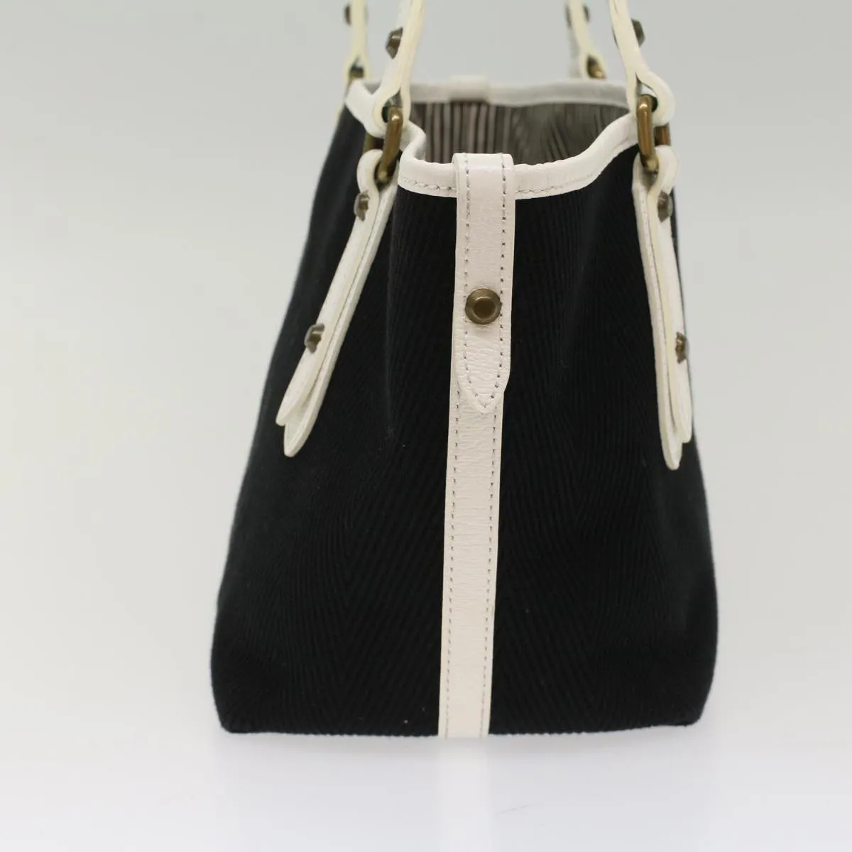 BURBERRY Blue Label Tote Bag Canvas Leather Black  bs7373