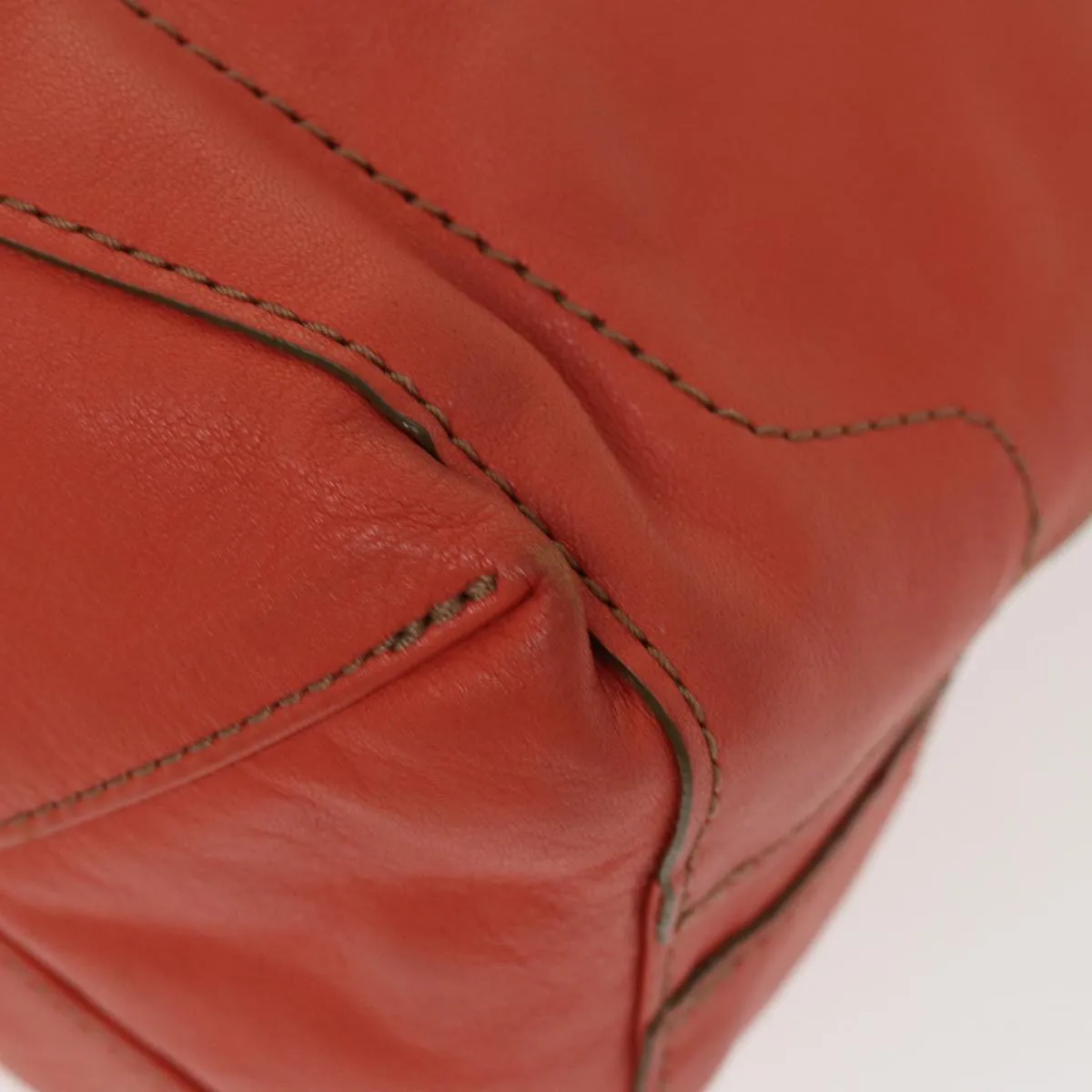 BURBERRY Blue Label Tote Bag Leather Orange Gold  ti2005