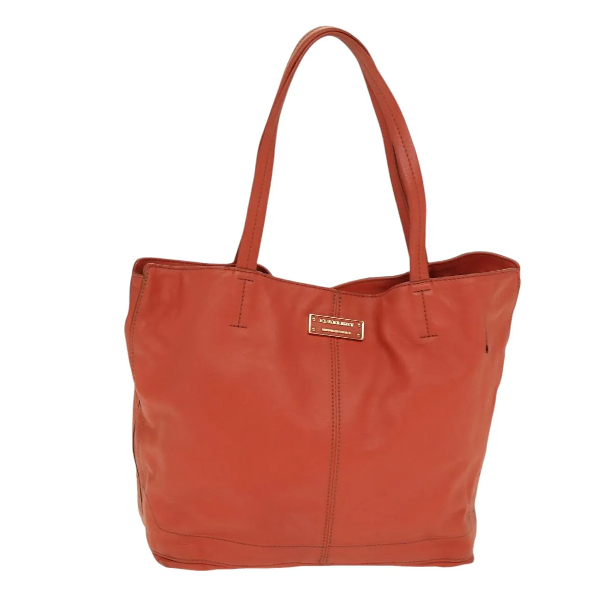 BURBERRY Blue Label Tote Bag Leather Orange Gold  ti2005