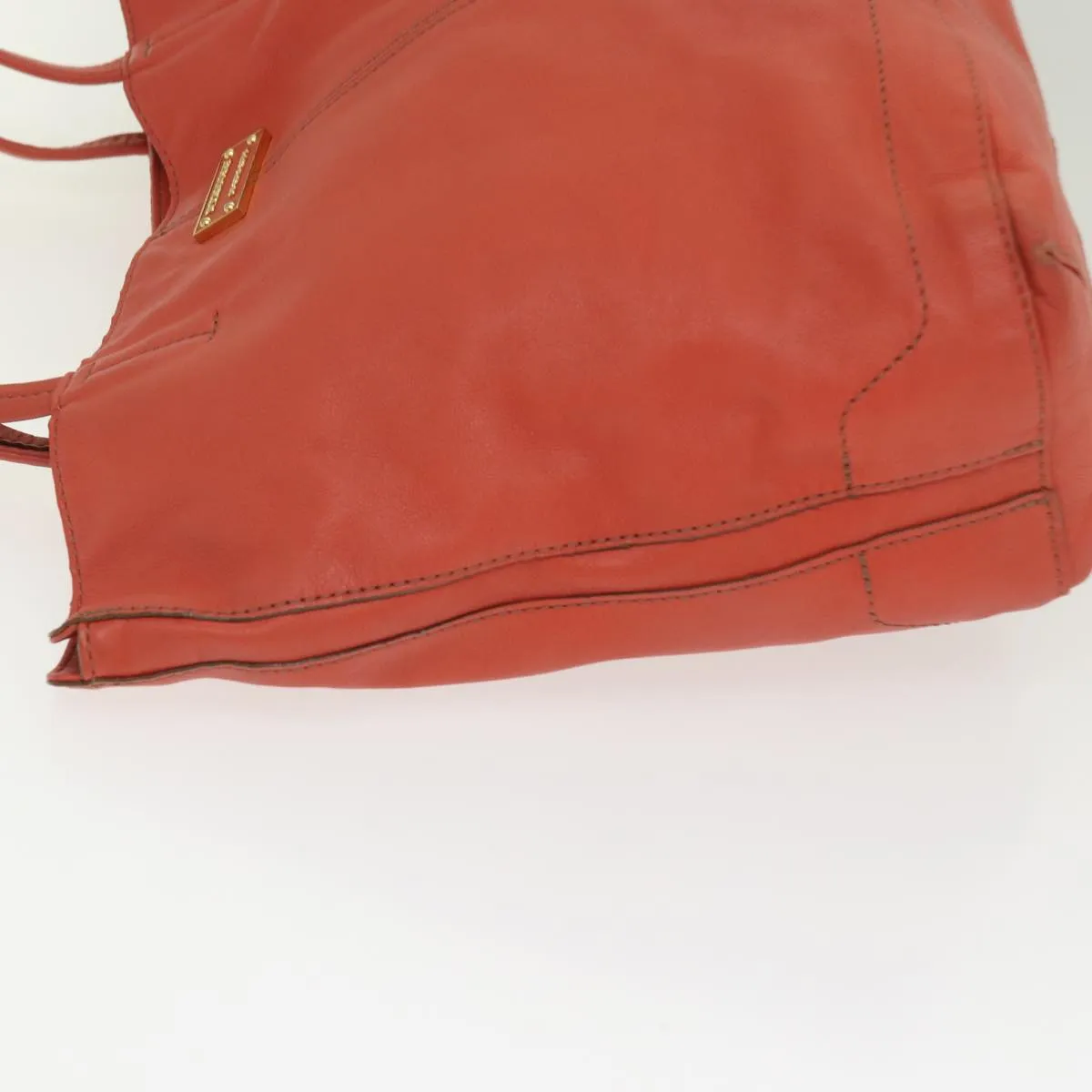 BURBERRY Blue Label Tote Bag Leather Orange Gold  ti2005