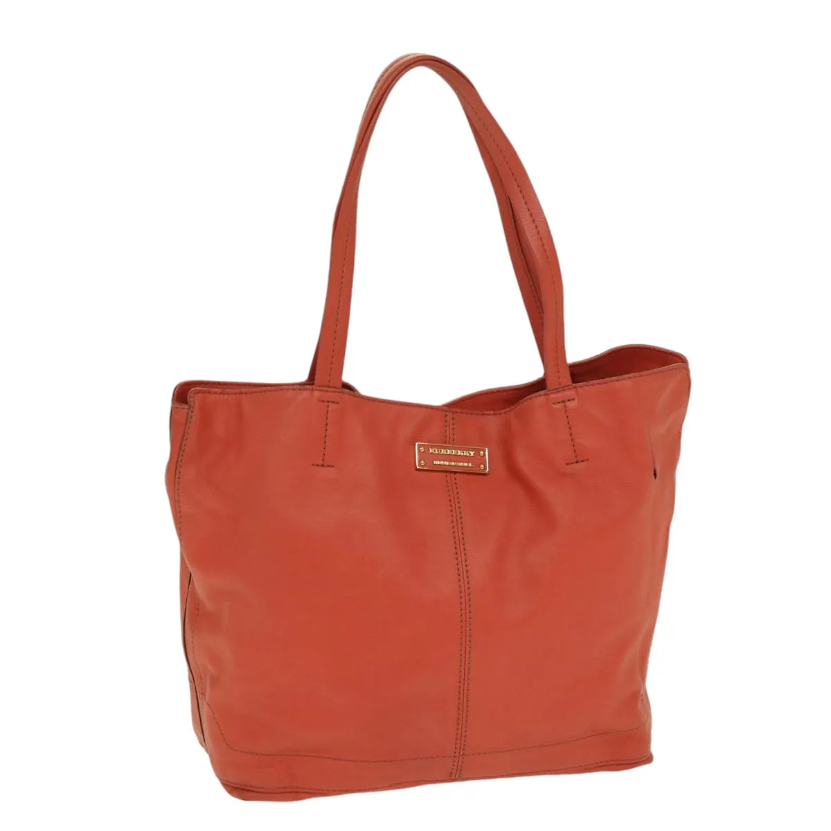 BURBERRY Blue Label Tote Bag Leather Orange Gold  ti2005