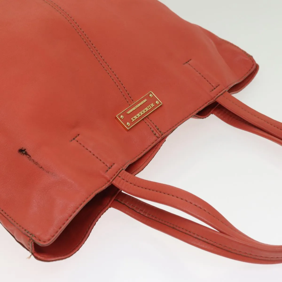 BURBERRY Blue Label Tote Bag Leather Orange Gold  ti2005