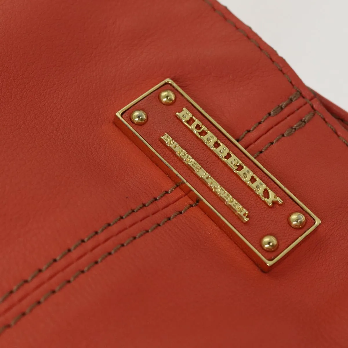 BURBERRY Blue Label Tote Bag Leather Orange Gold  ti2005