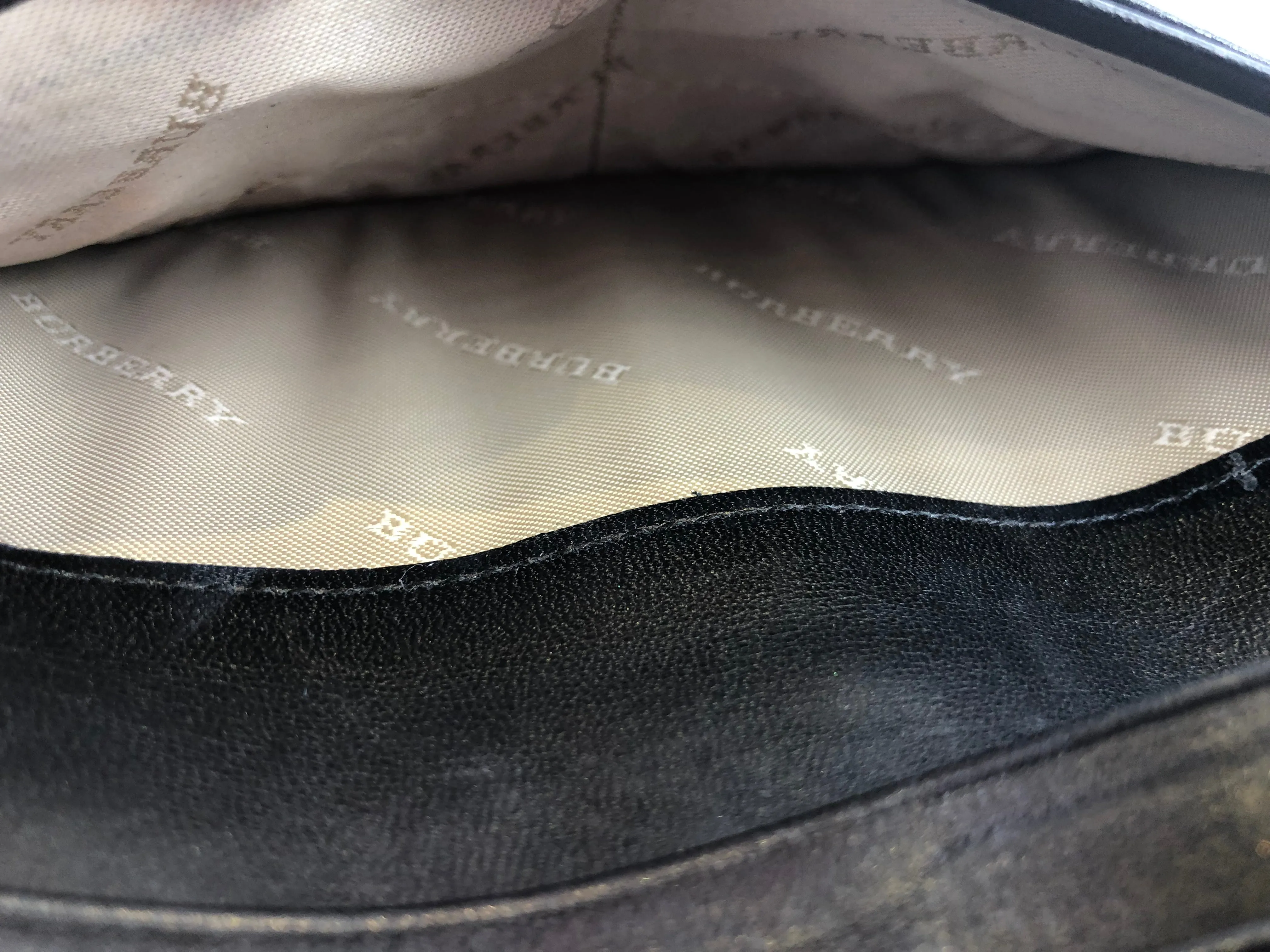 Burberry Checked Patent And Leather Wallet