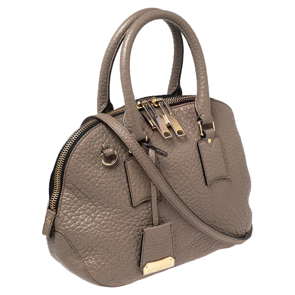 Burberry Grey Grain Leather Orchard Satchel