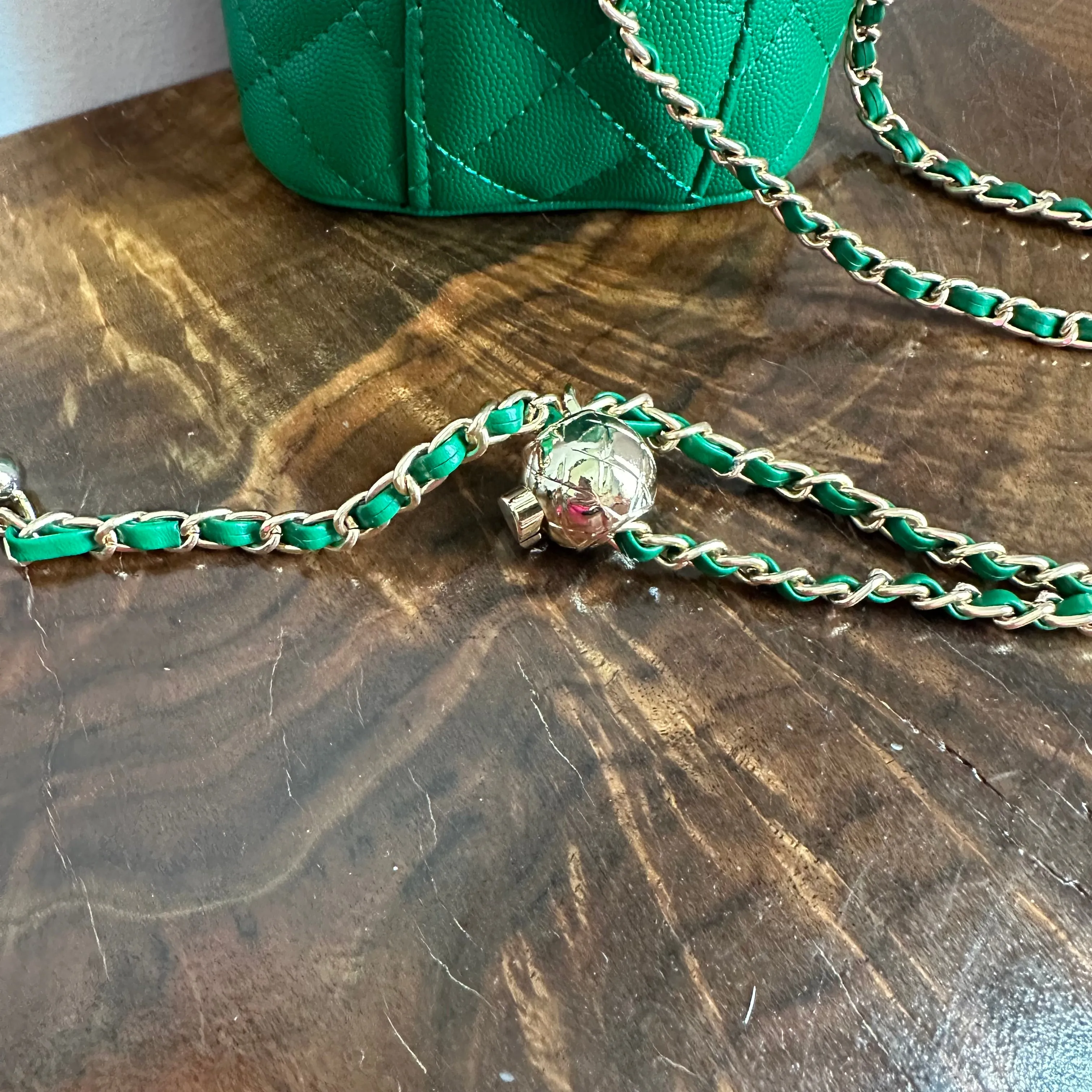 Button Bag - Quilted Phone Crossbody with Vintage LV Button