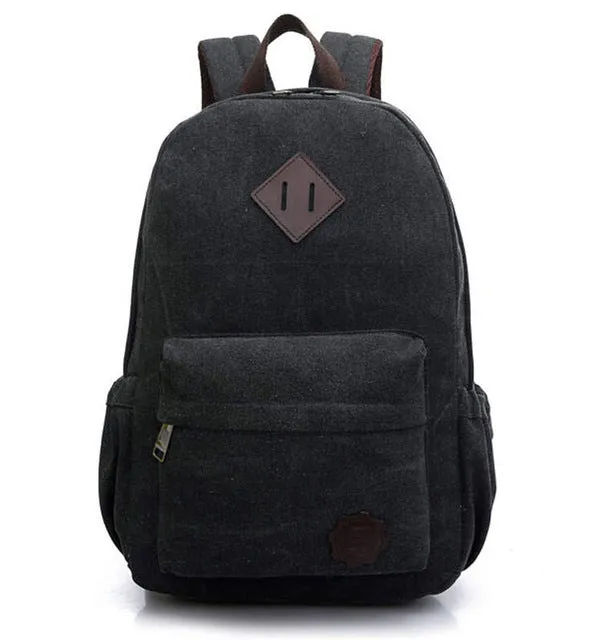 Canvas Laptop Backpack Men Teenage Boys Backpacks Large School Bag Vintage Students Travel Rucksack Shoulder Bags Black XA1054C
