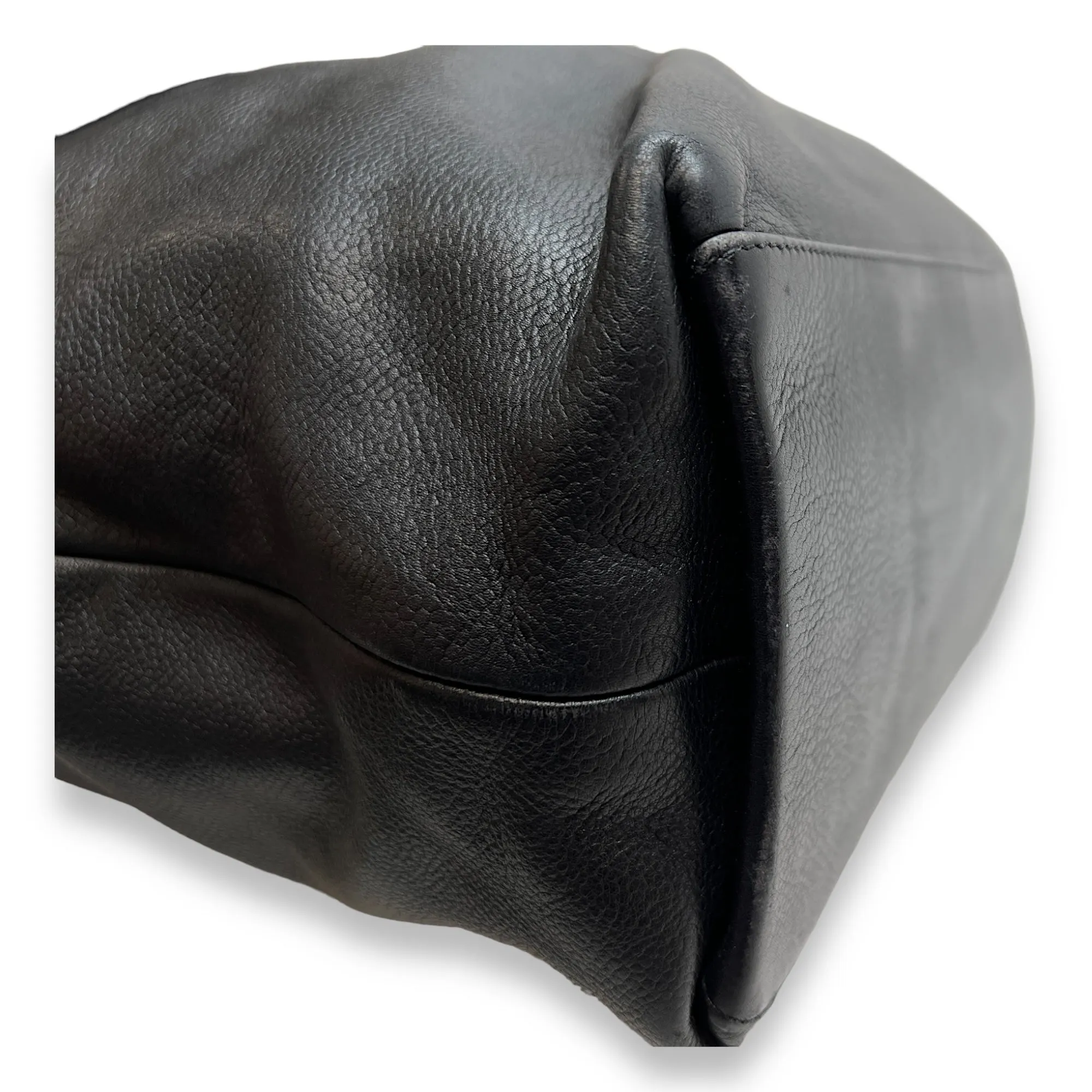CC Black Top Handle Bag in Caviar Leather, Gold hardware