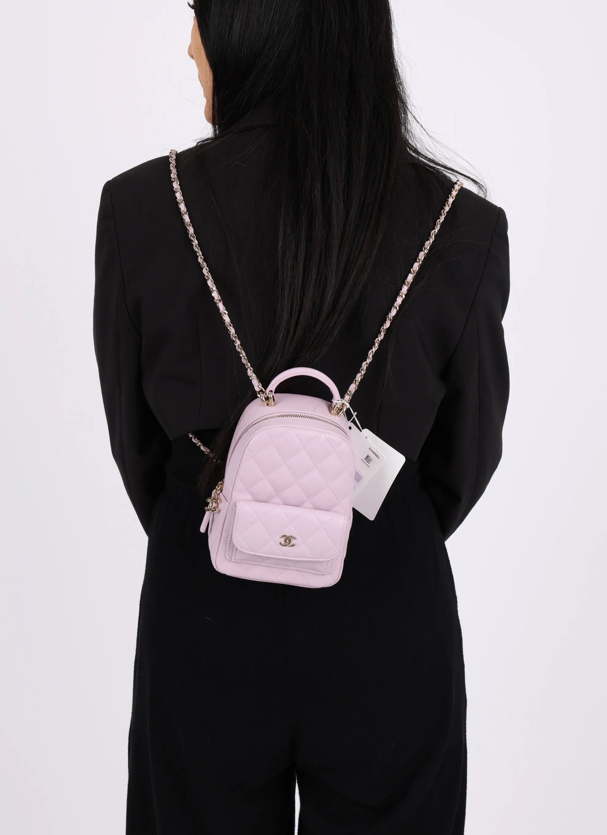 Chanel 24S Caviar Classic Lilac Mini Backpack