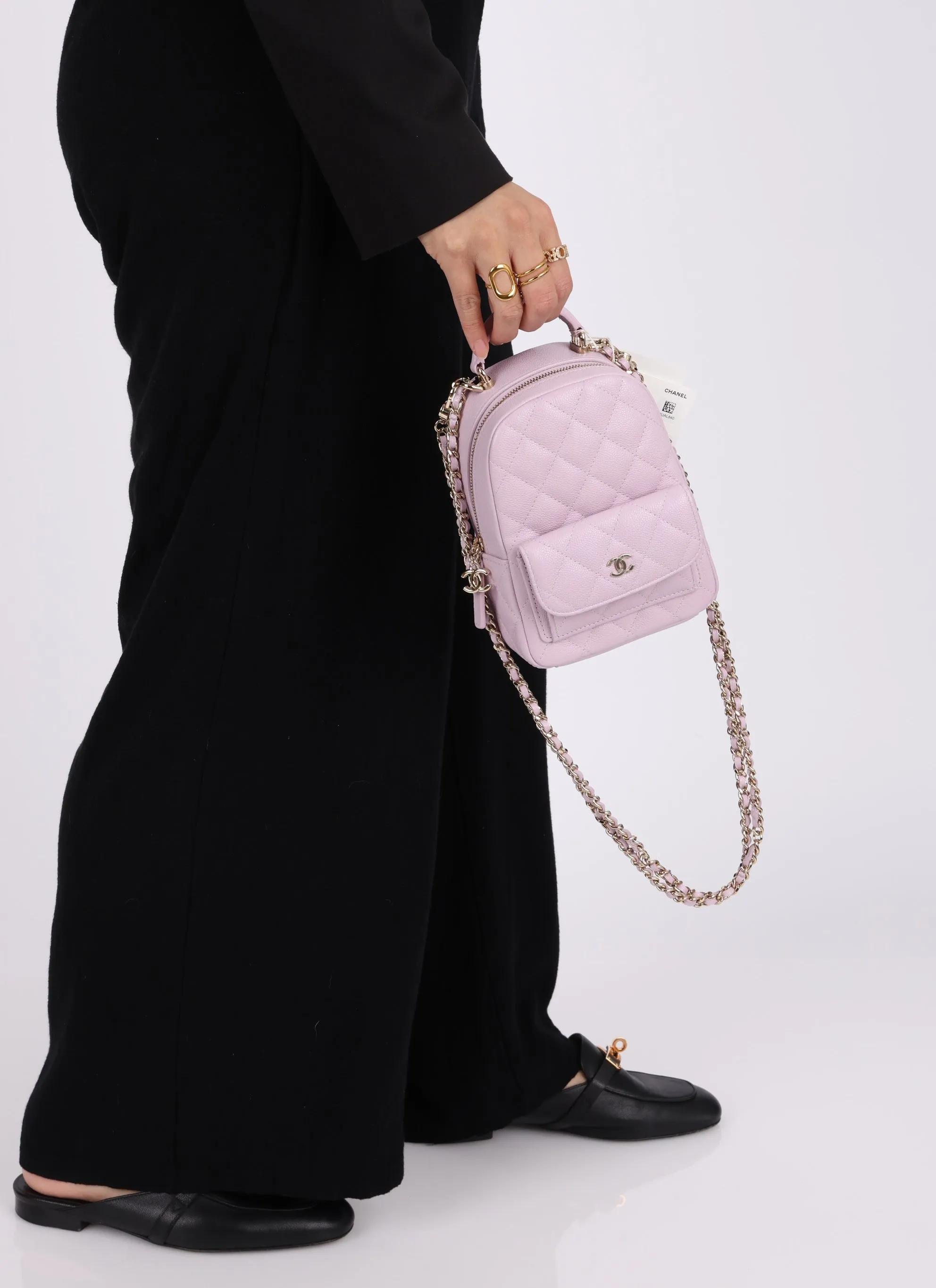 Chanel 24S Caviar Classic Lilac Mini Backpack