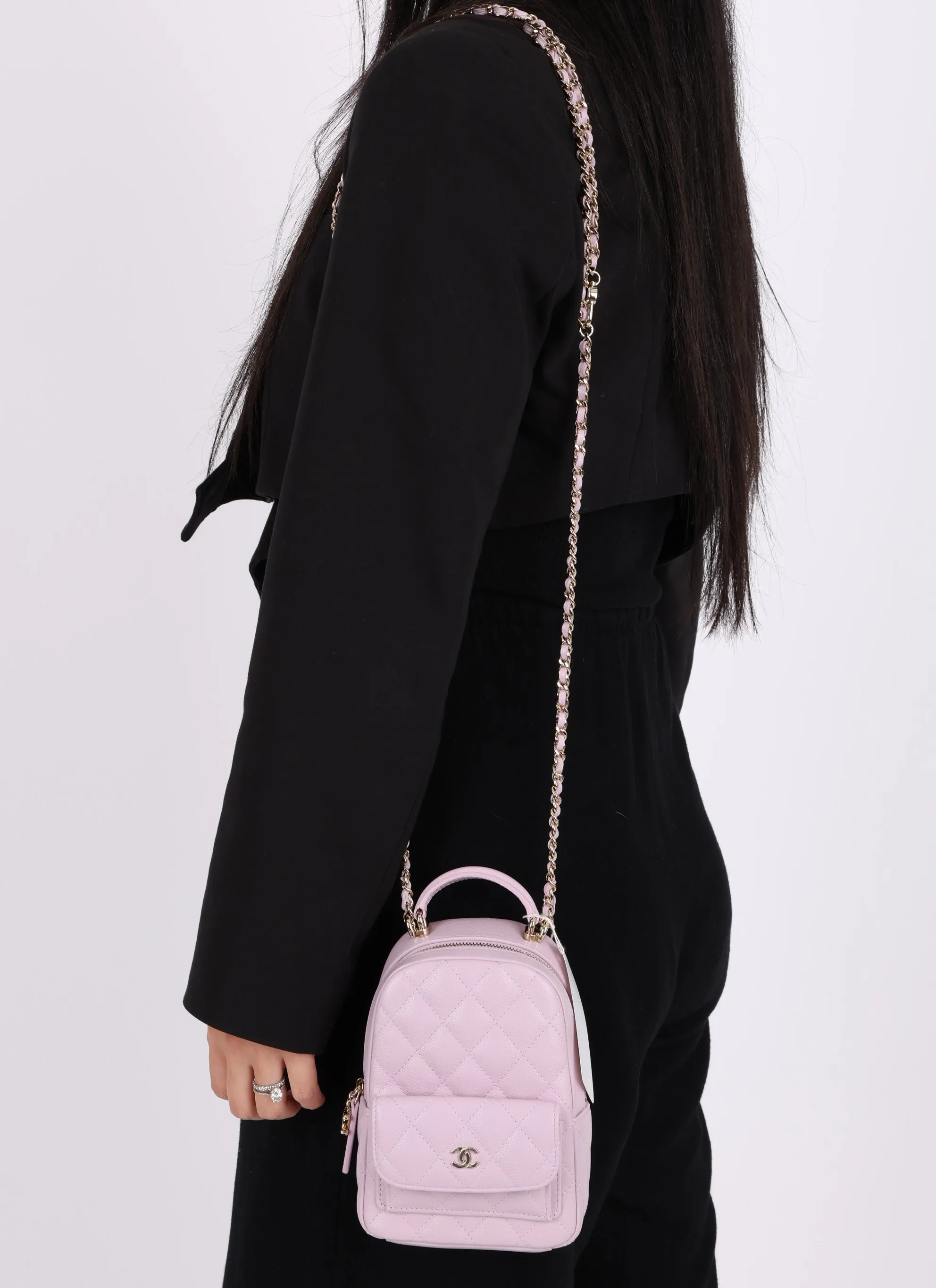 Chanel 24S Caviar Classic Lilac Mini Backpack