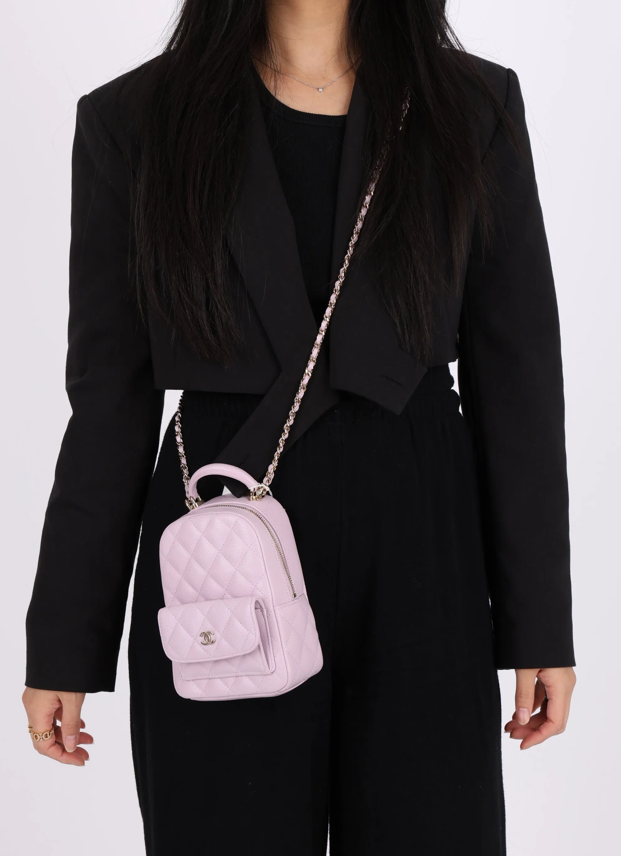 Chanel 24S Caviar Classic Lilac Mini Backpack