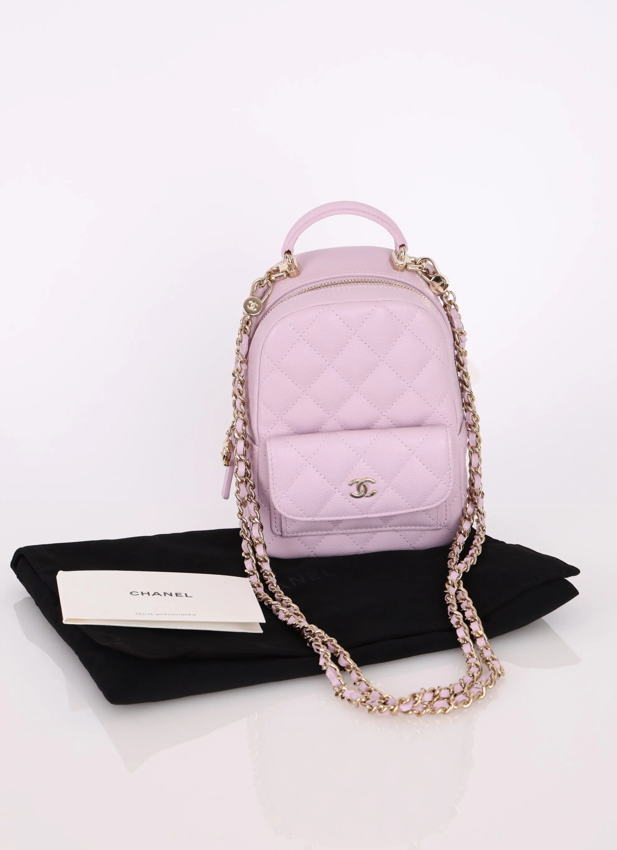 Chanel 24S Caviar Classic Lilac Mini Backpack