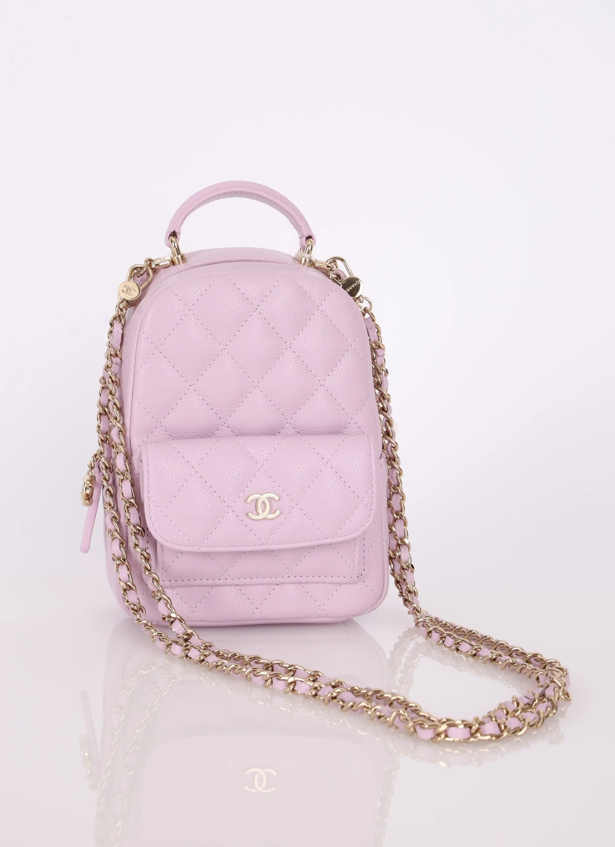Chanel 24S Caviar Classic Lilac Mini Backpack