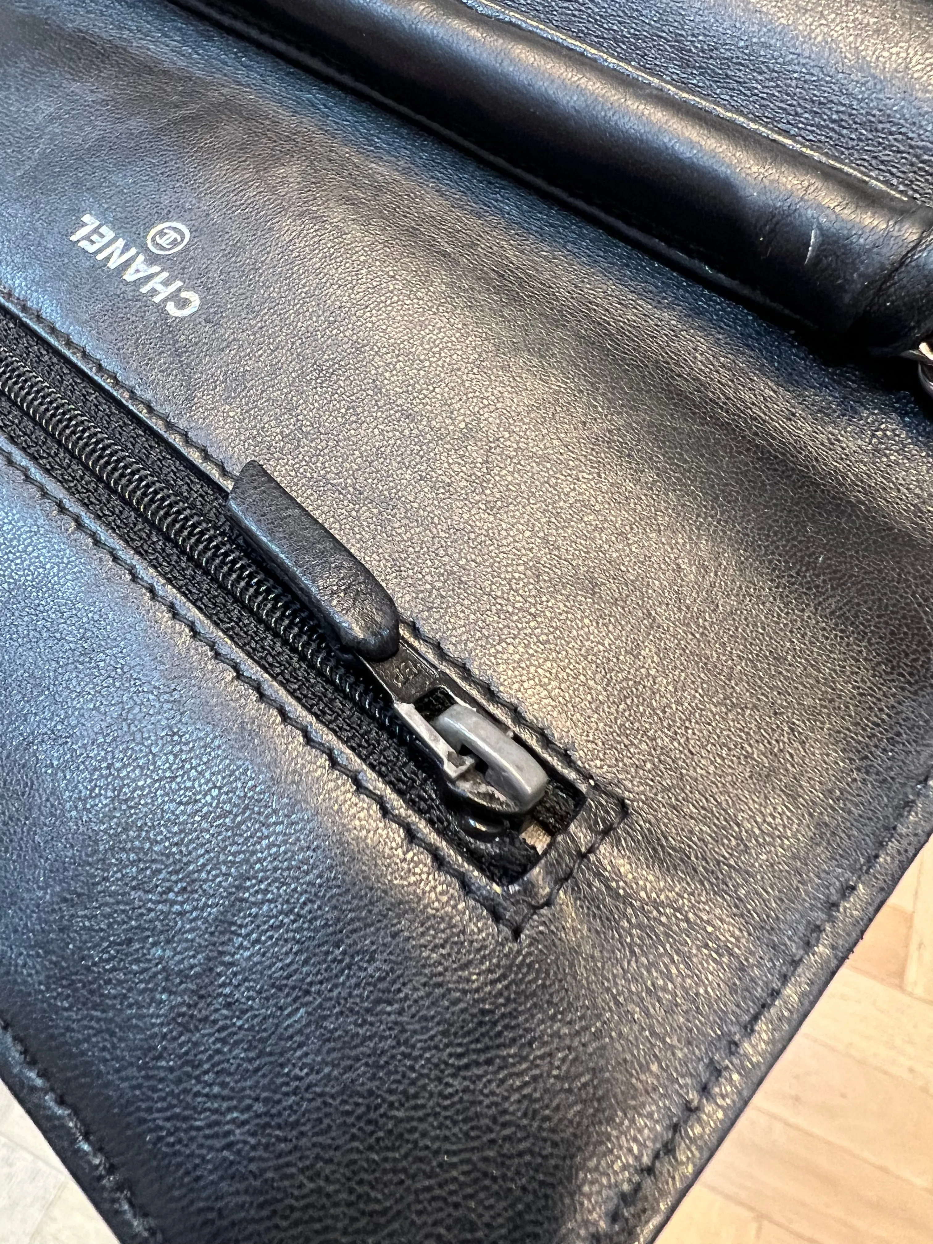 Chanel Black Lambskin Leather Floral 'Wallet On Chain' Handbag - As Seen on Instagram