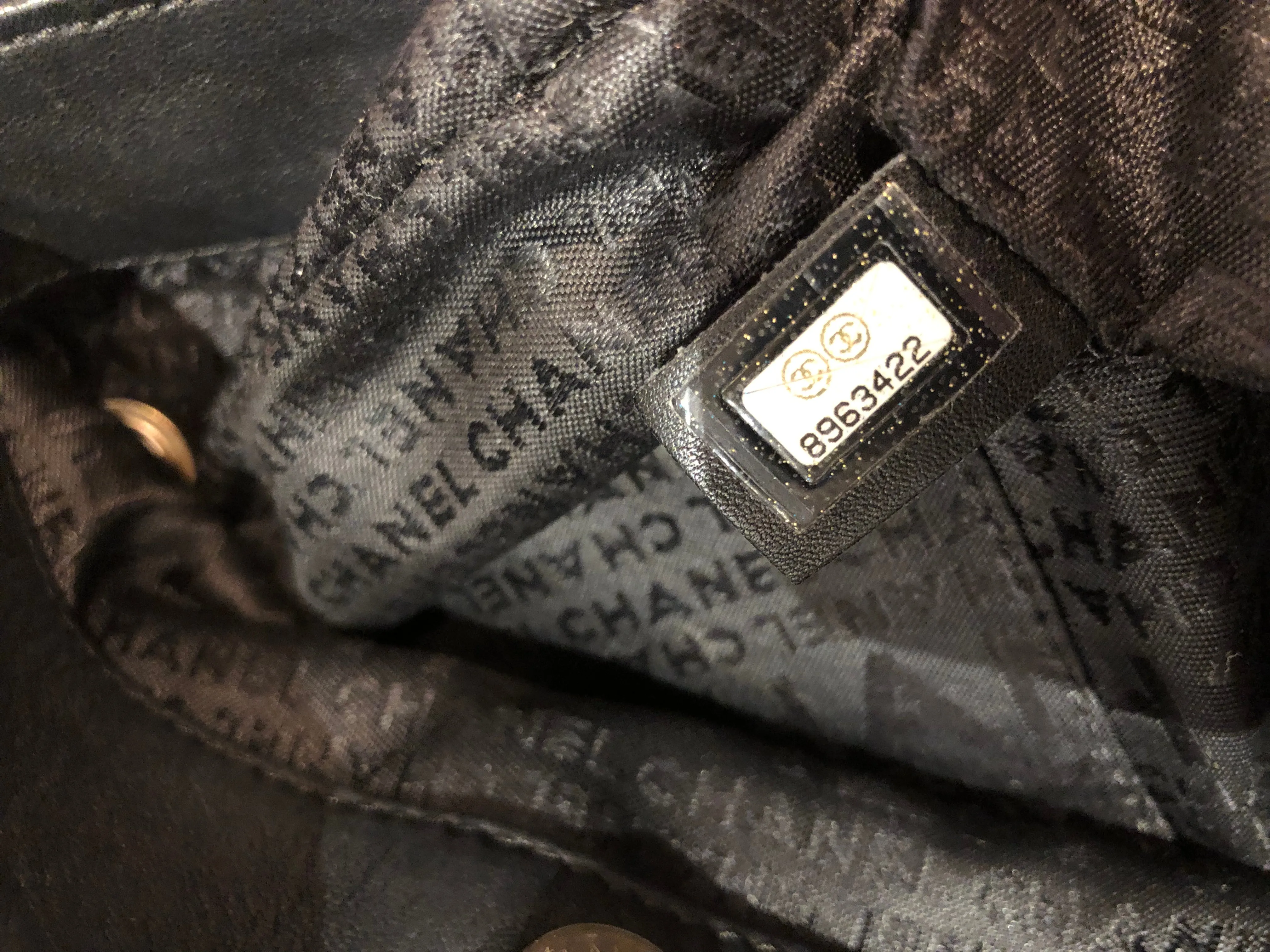 Chanel Black Lambskin Leather "Cue Ball" Foldover Shoulder Bag